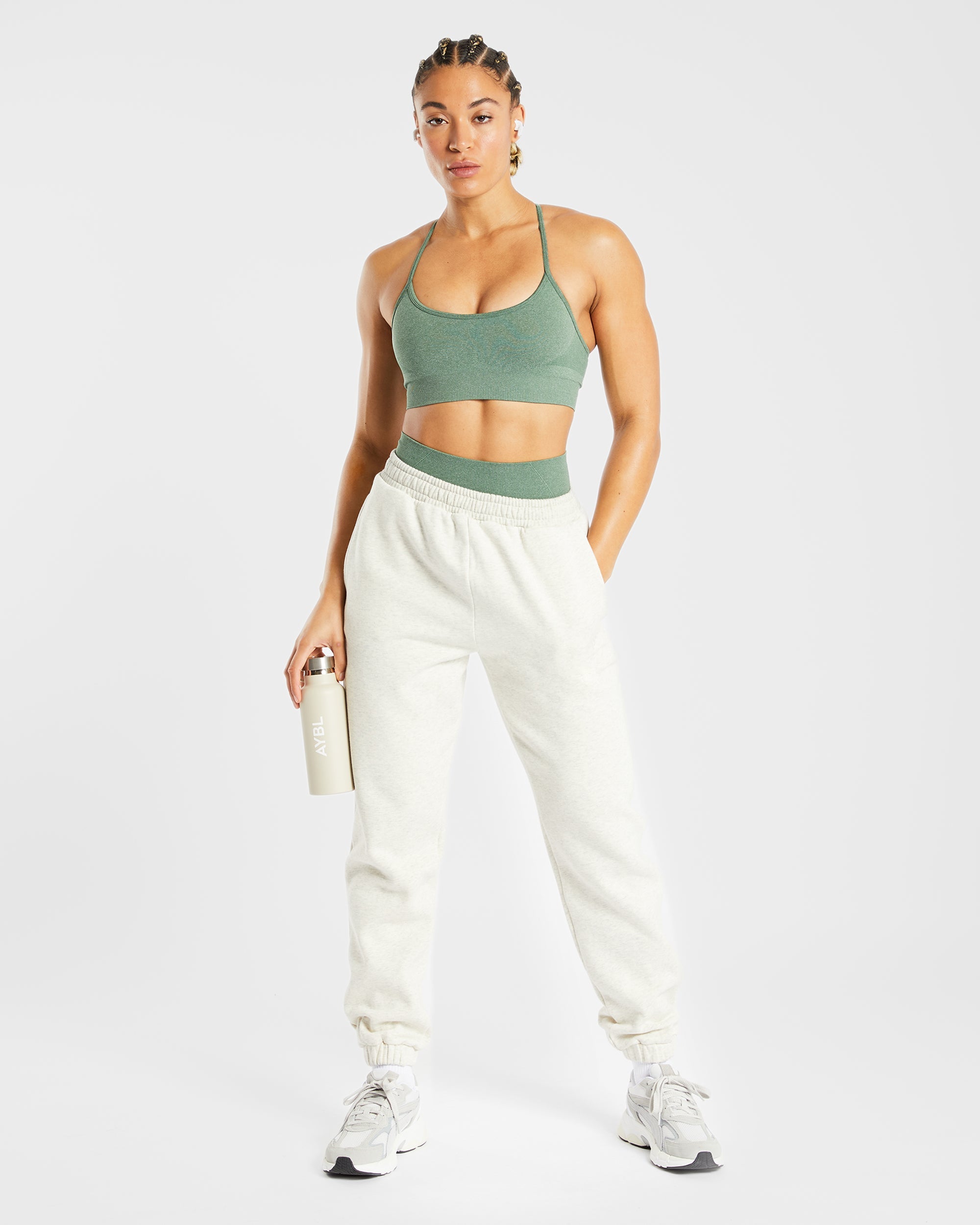 Empower Seamless Sports Bra - Olive Marl