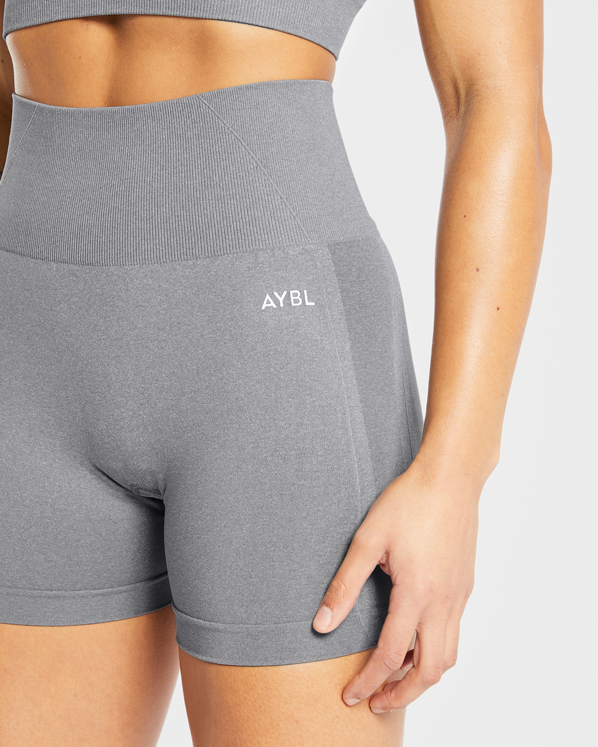 Empower Seamless Shorts - Grey Marl