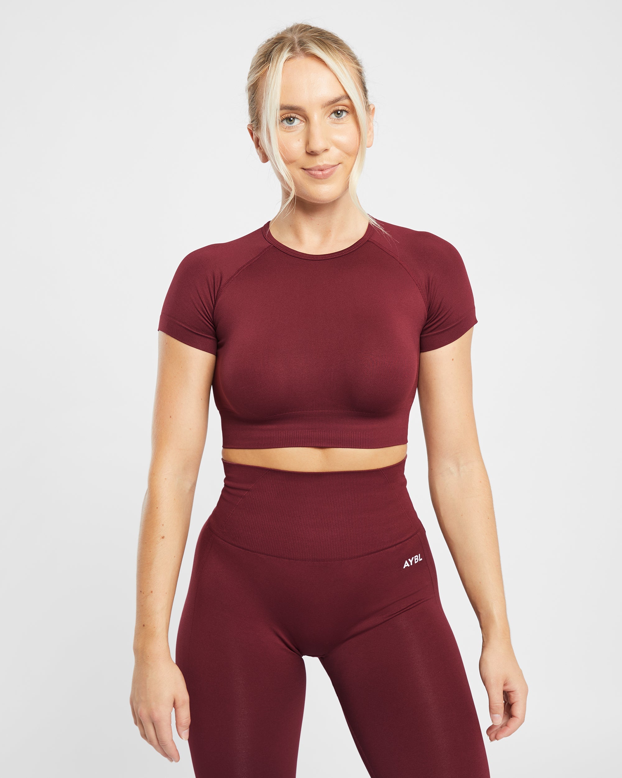 Empower Seamless Crop Top - Red Wine