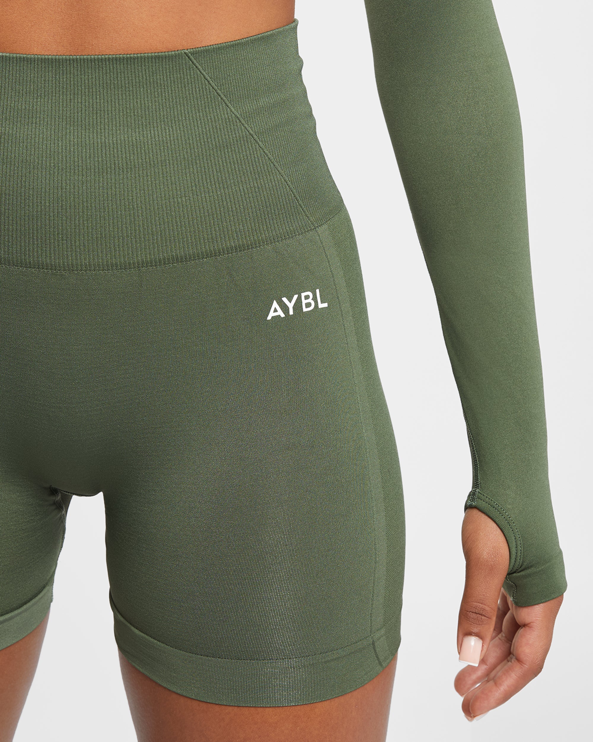 Empower Seamless Shorts - Khaki Green