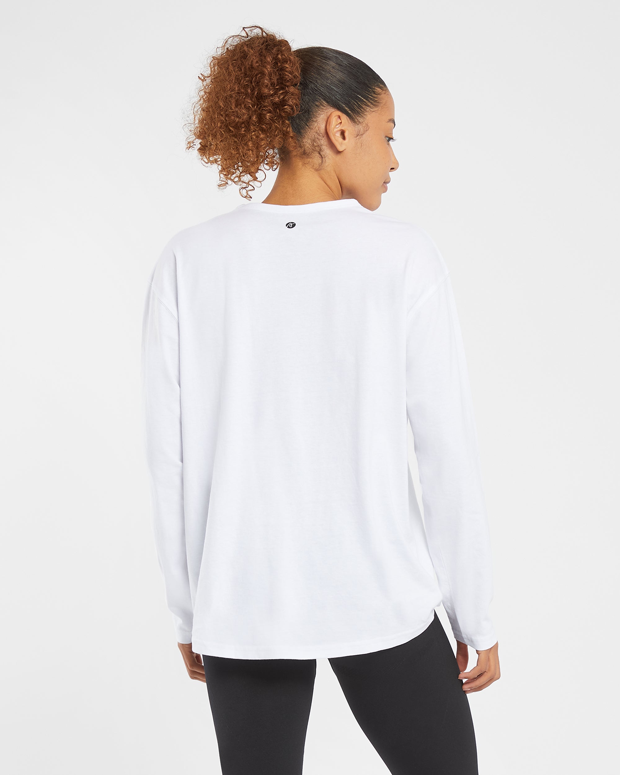 Essential Oversized Long Sleeve T Shirt - White