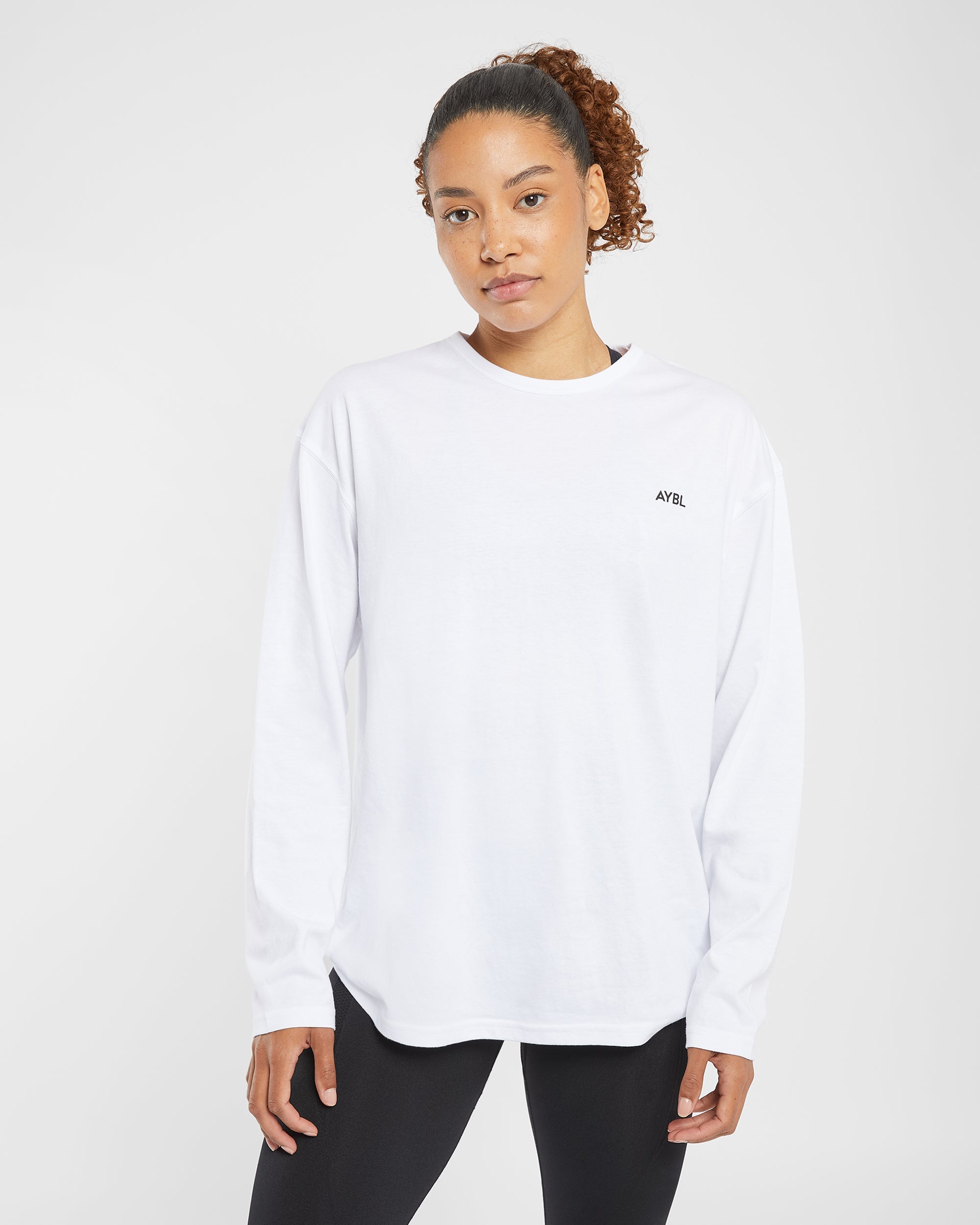 Essential Oversized Long Sleeve T Shirt - White