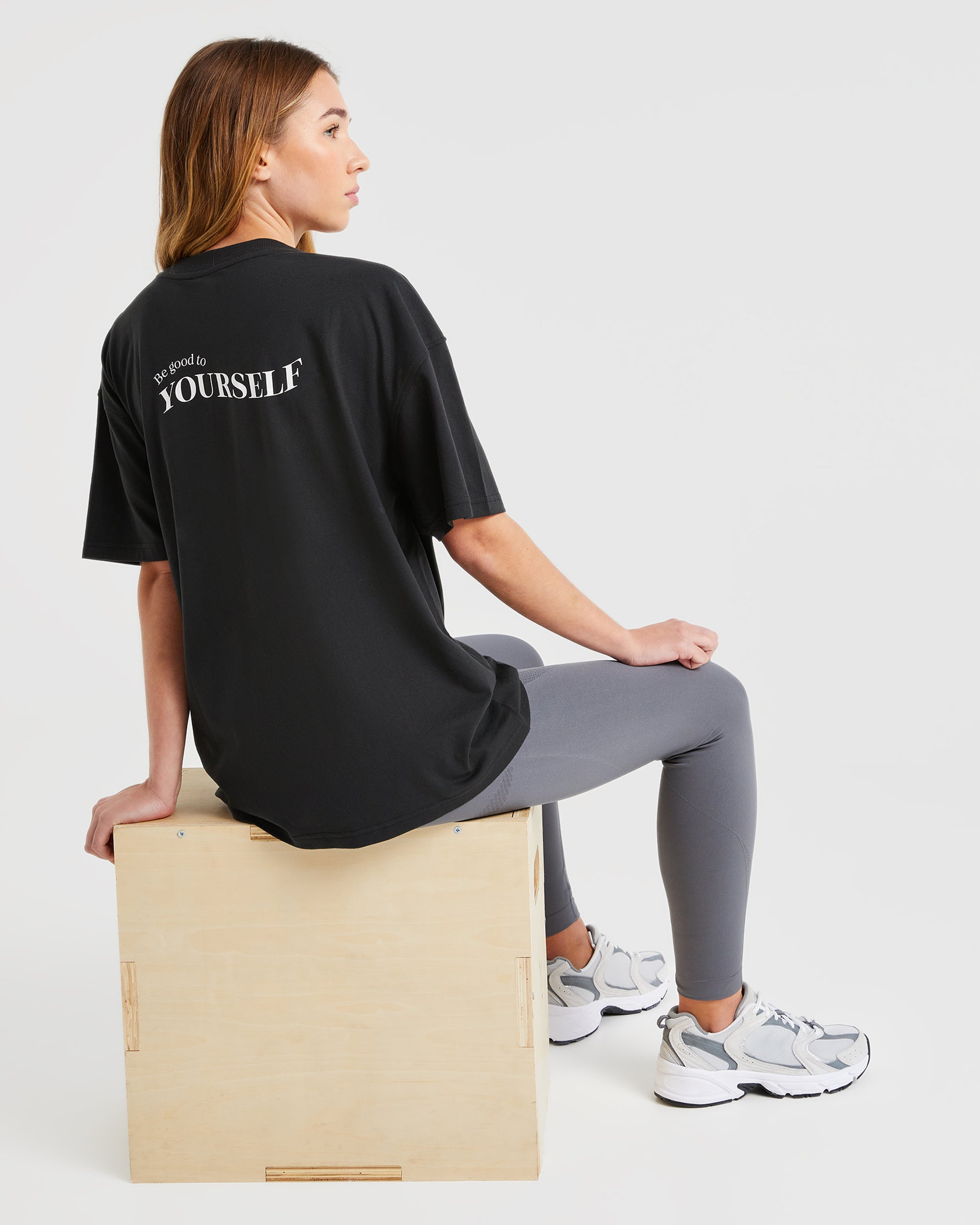 Be Good To Yourself Oversized T Shirt - Black