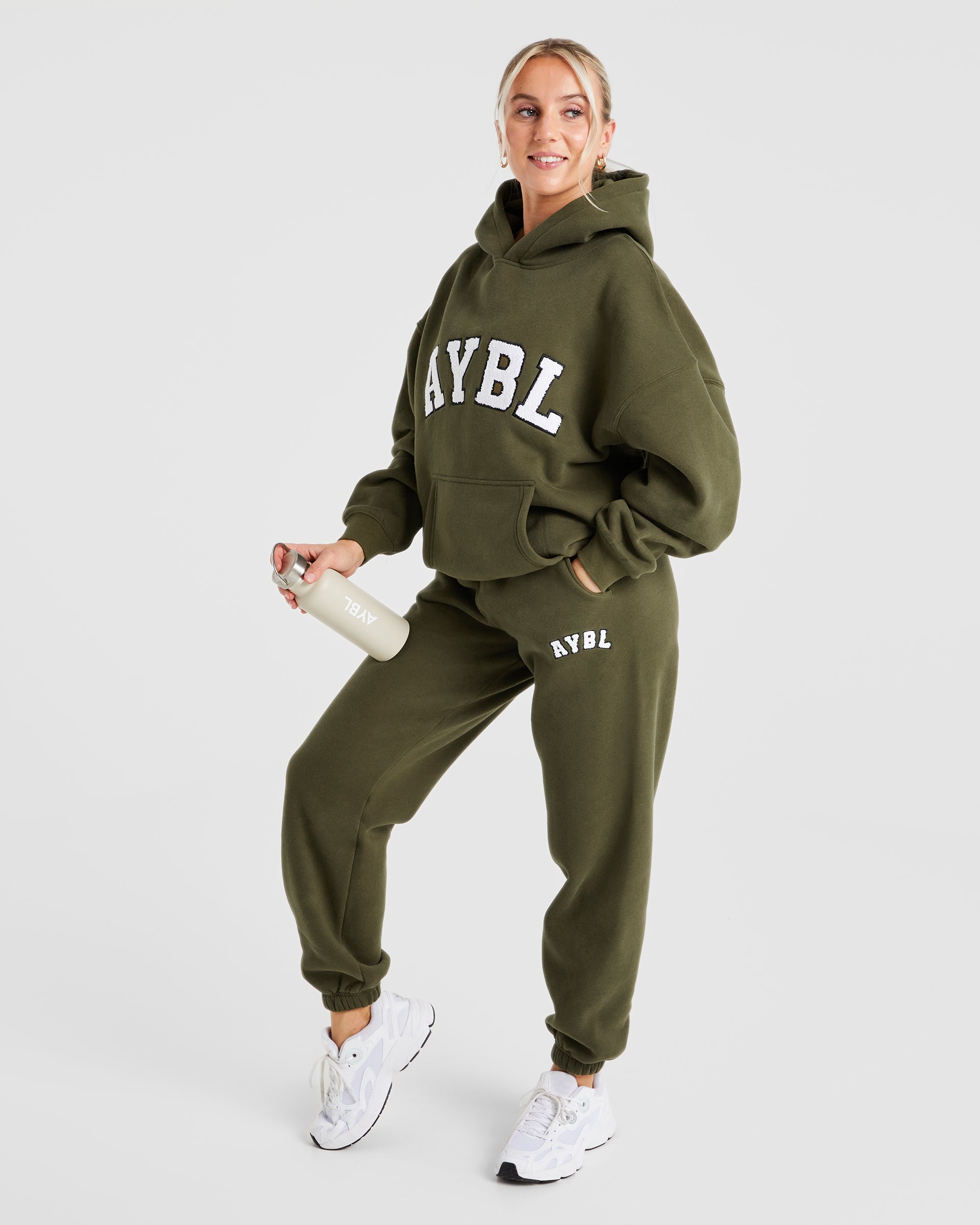 Varsity Oversized Hoodie - Khaki