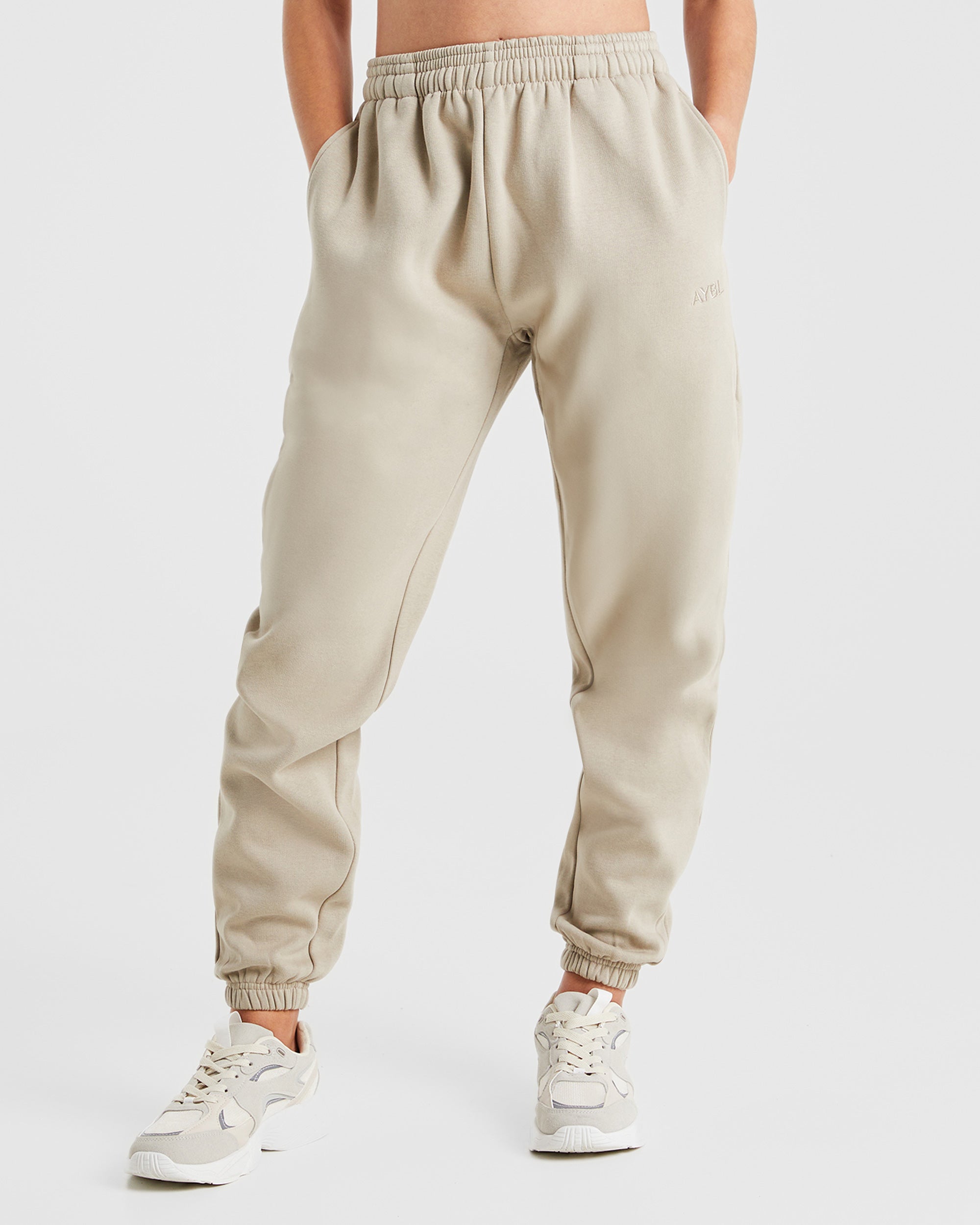 Premium Oversized Joggers - Light Taupe