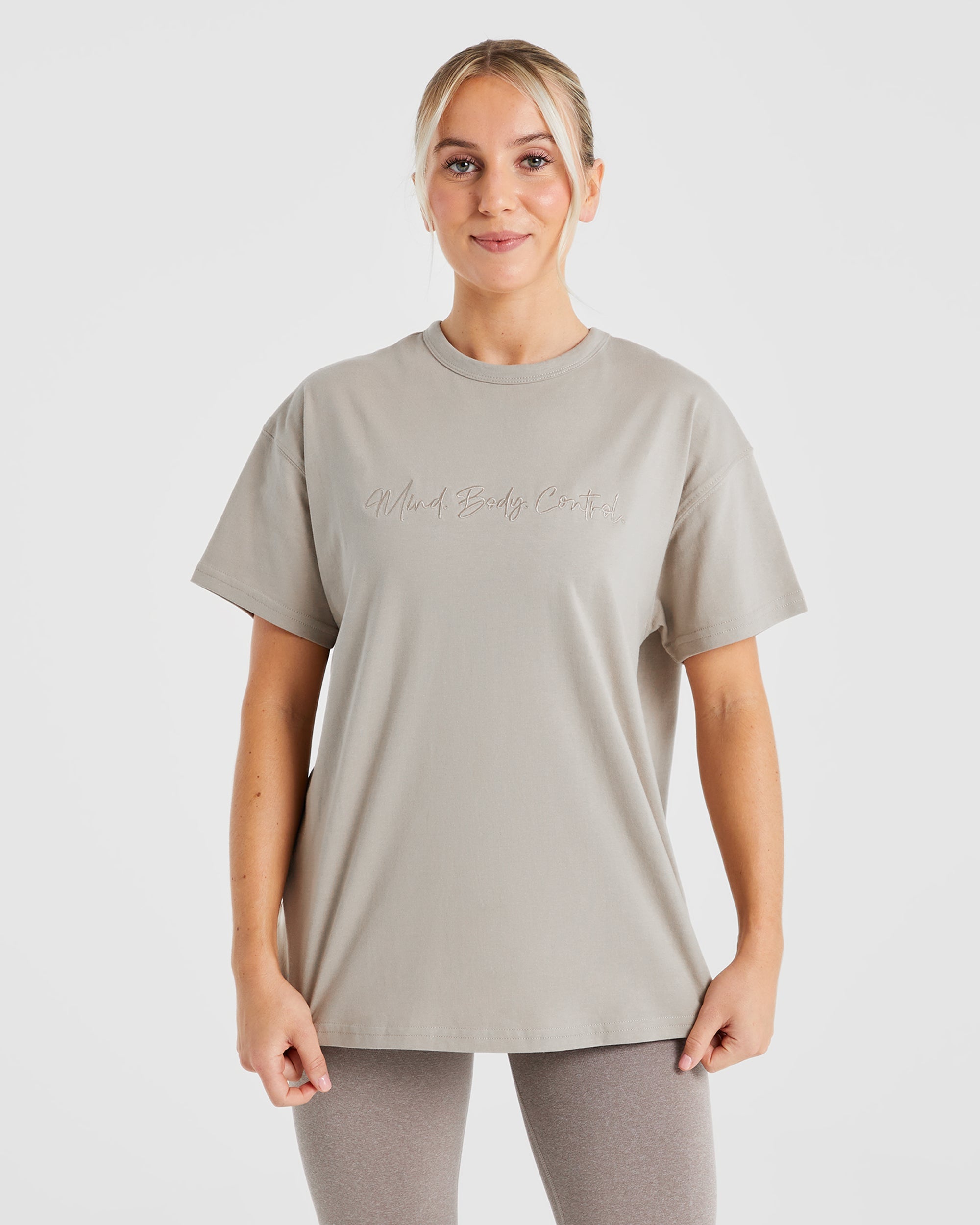 Mind Body Control Oversized T Shirt - Muted Oak