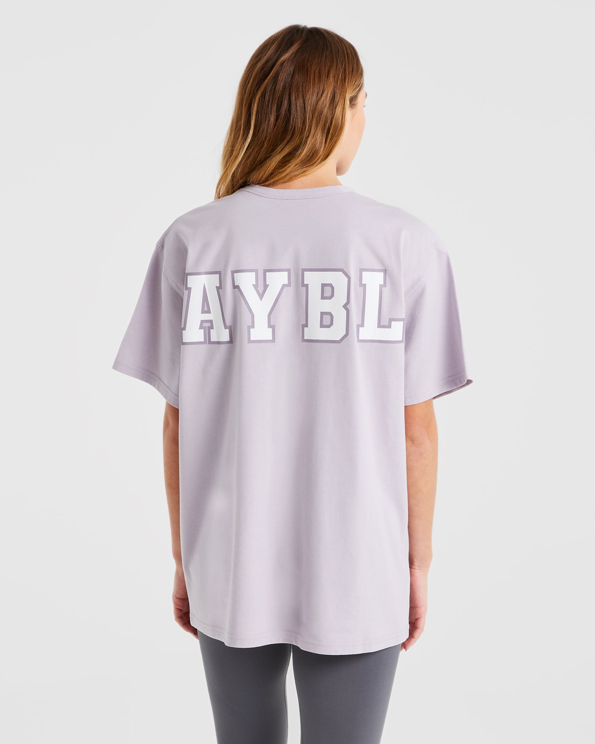 Varsity Statement Oversized T Shirt - Purple