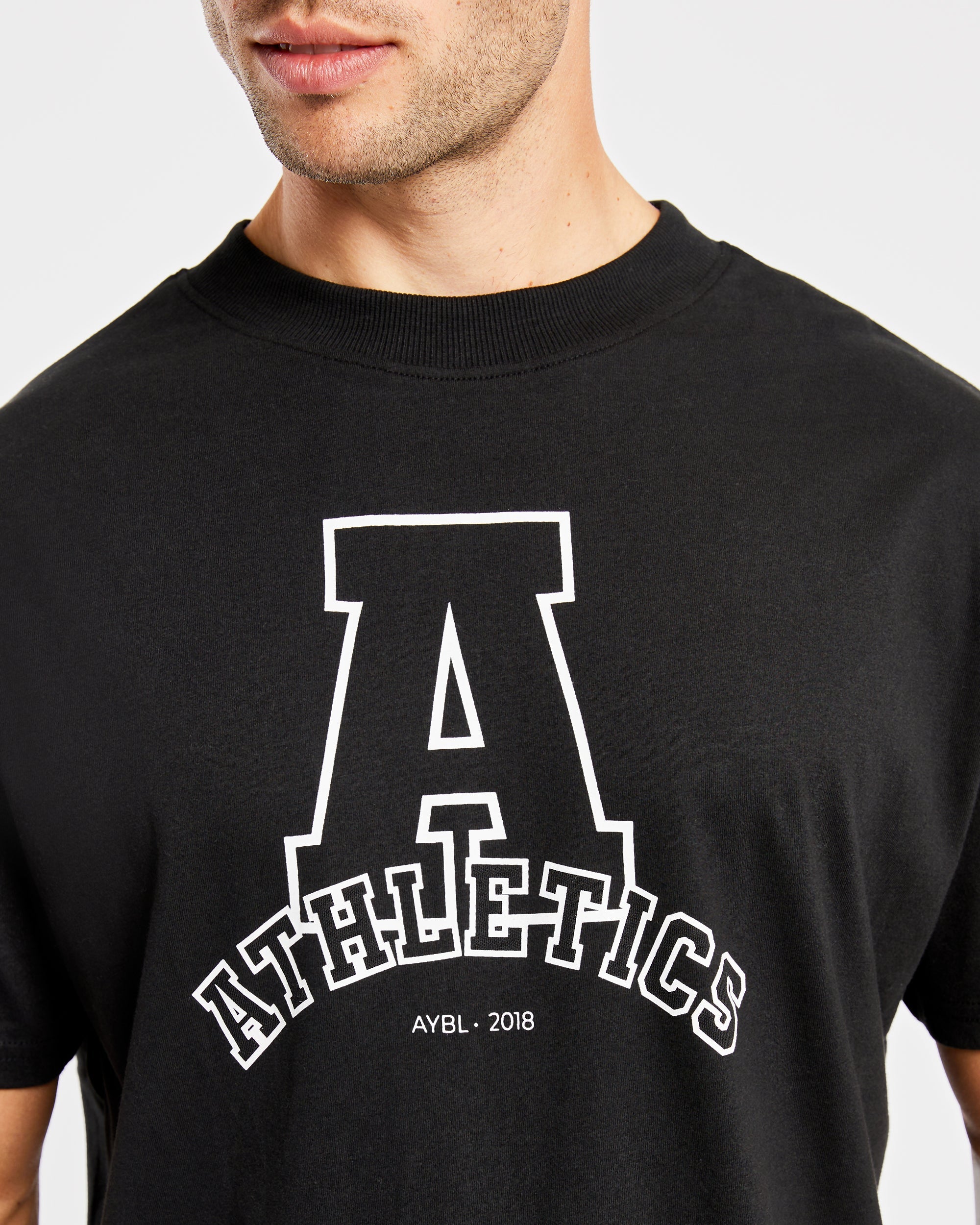 Athletics Varsity Oversized T Shirt - Black