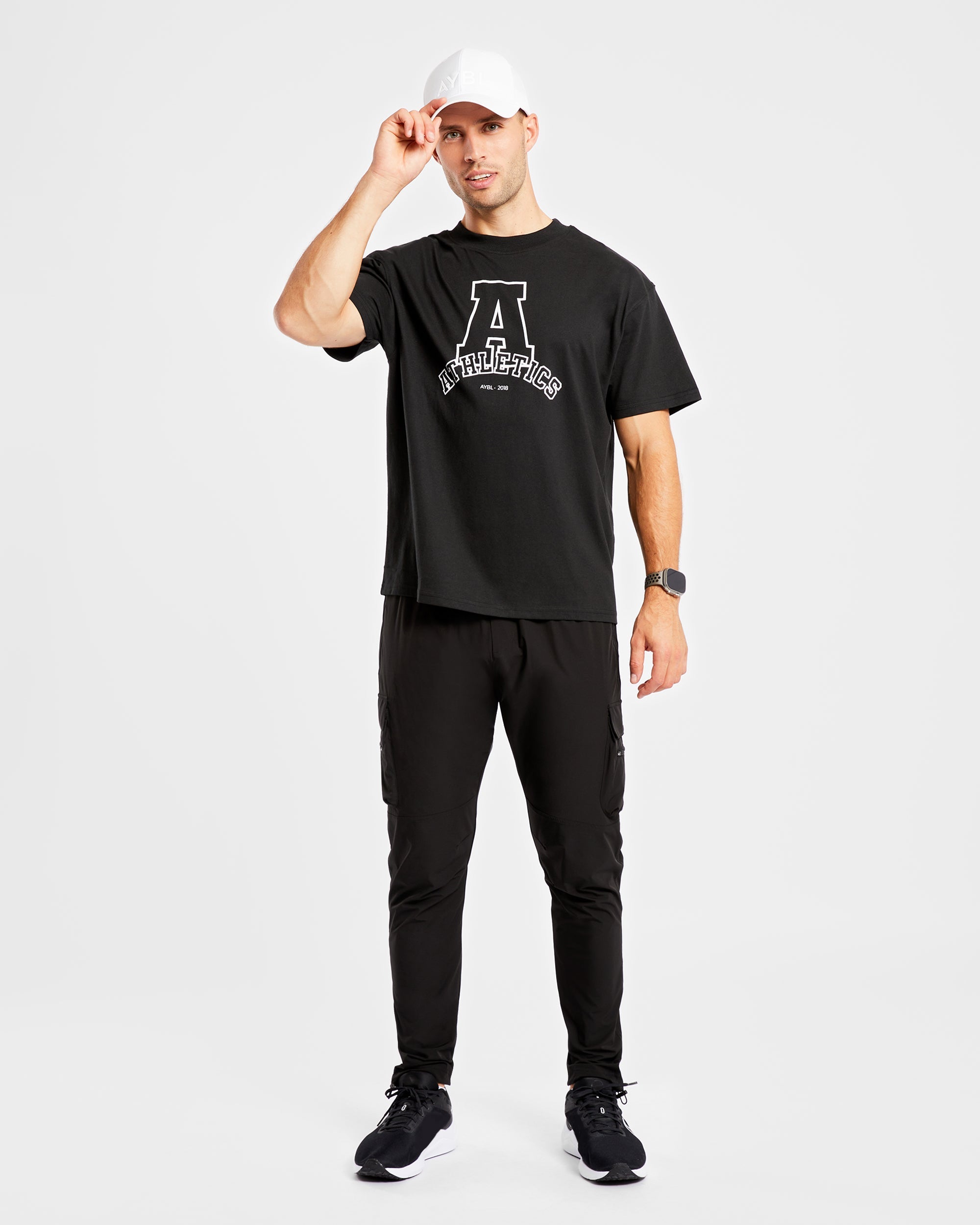 Athletics Varsity Oversized T Shirt - Black