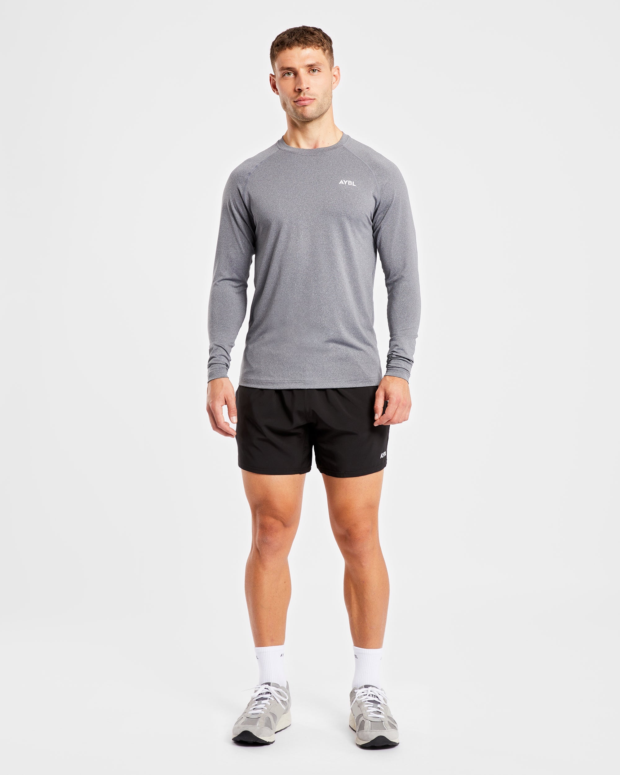 Essential Long Sleeve T Shirt - Grey Marl