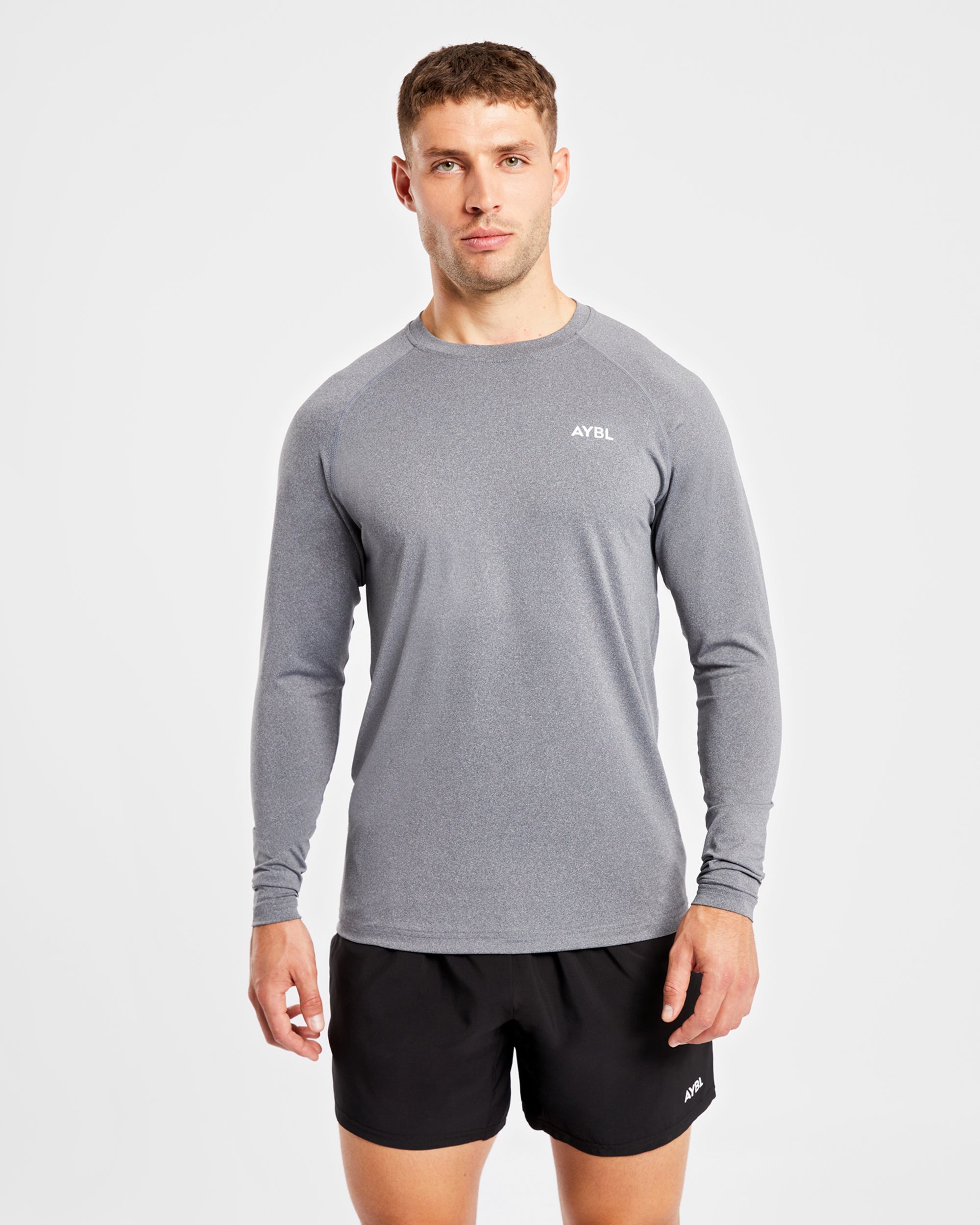 Essential Long Sleeve T Shirt - Grey Marl