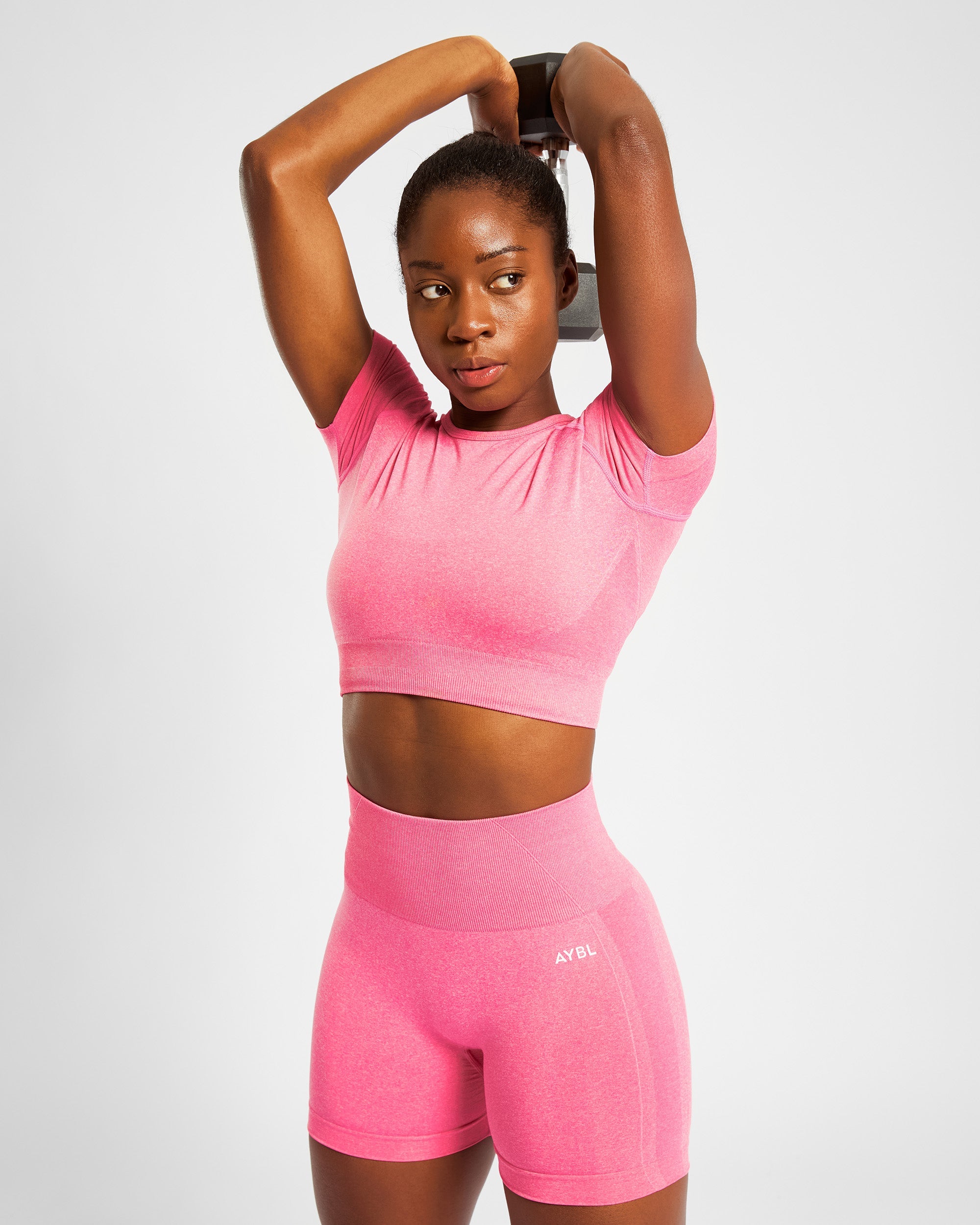 Empower Seamless Crop Top - Pink Marl