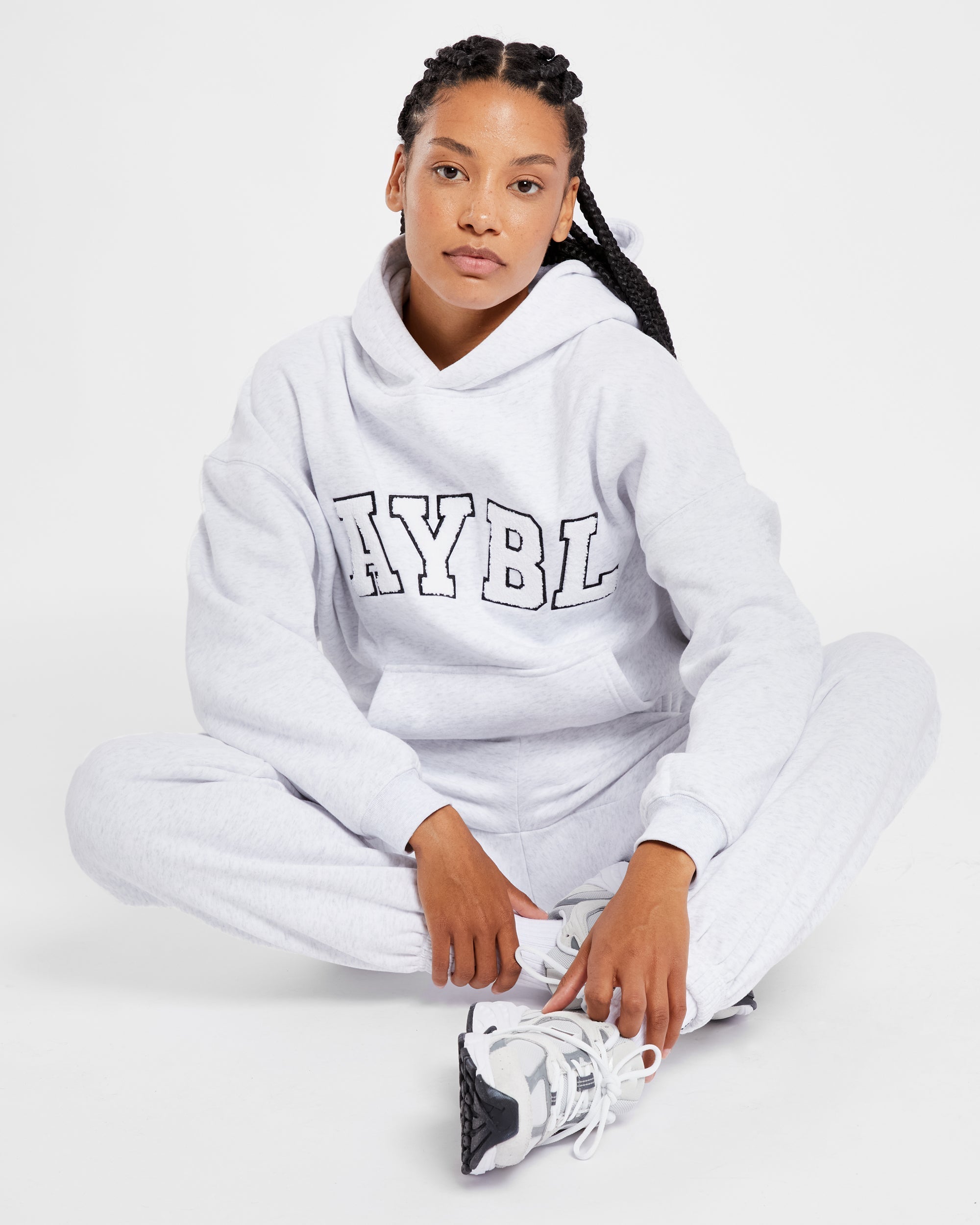 Varsity Oversized Hoodie - Heather Grey