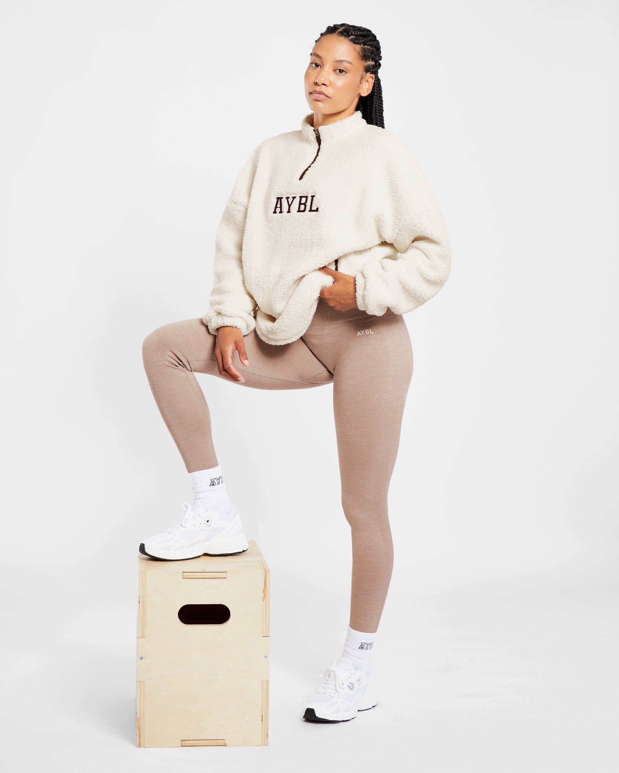 Varsity Oversized Fleece - Cream