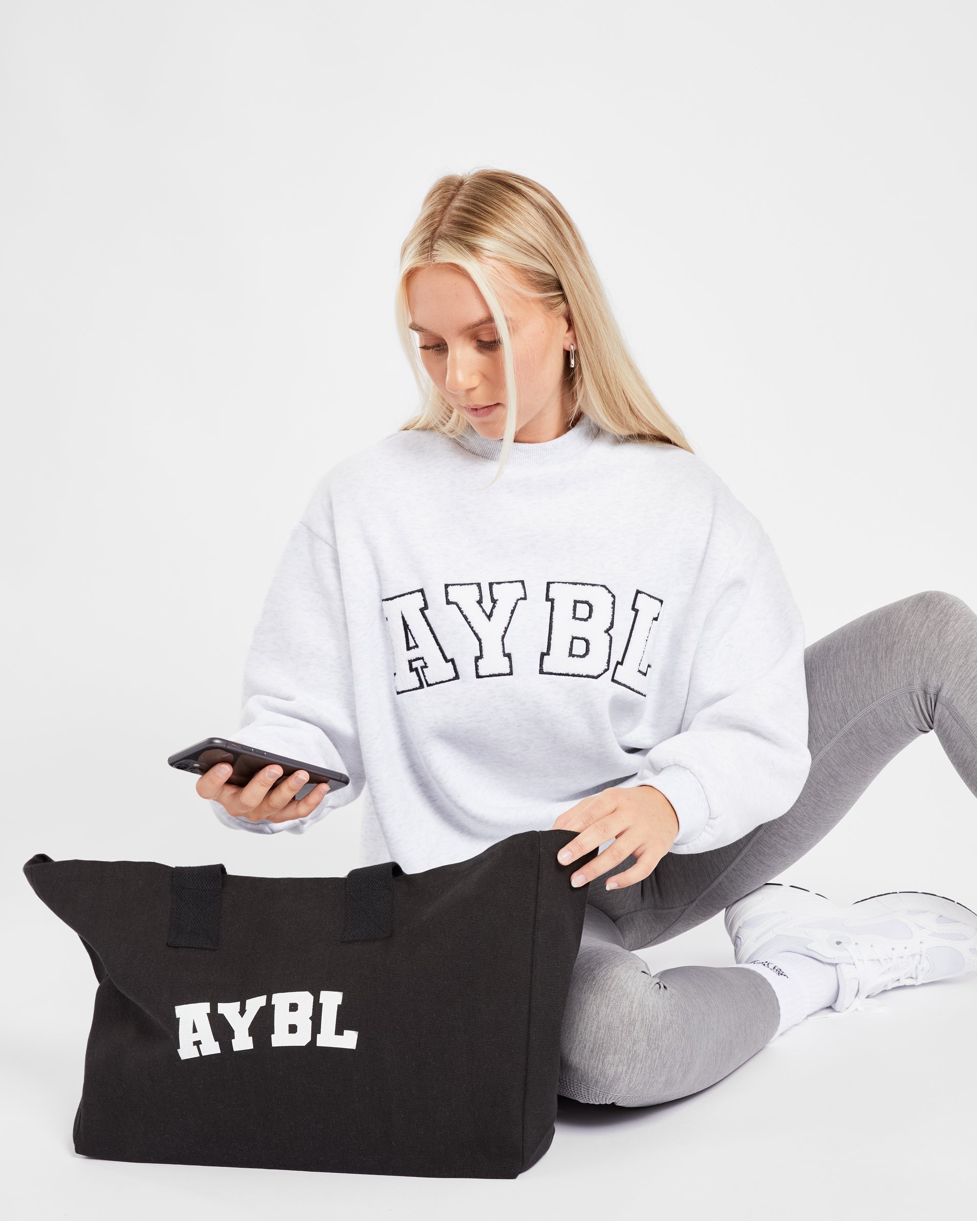 Varsity Oversized Sweatshirt - Heather Grey