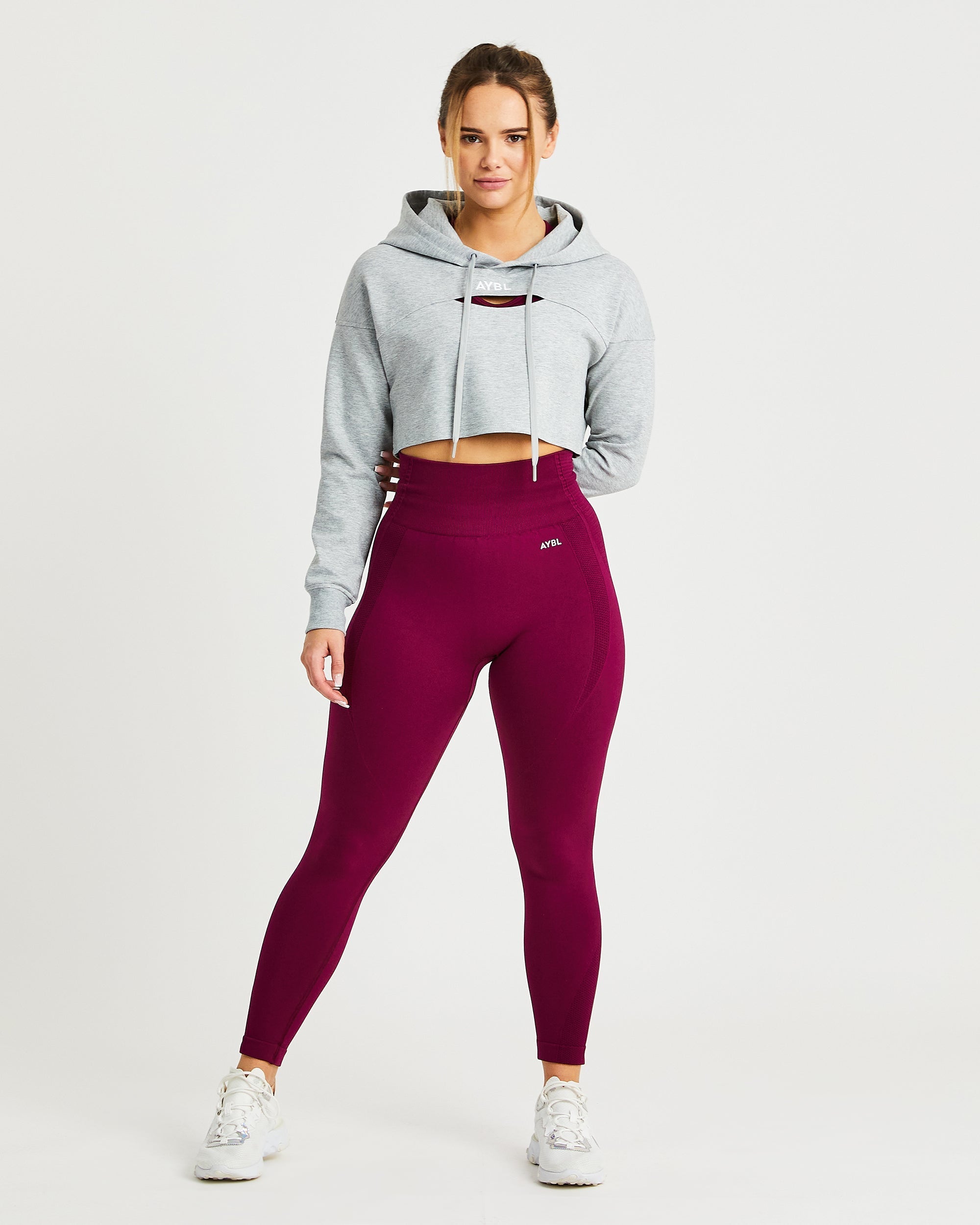 Everyday Cutout Crop Hoodie - Heather Grey