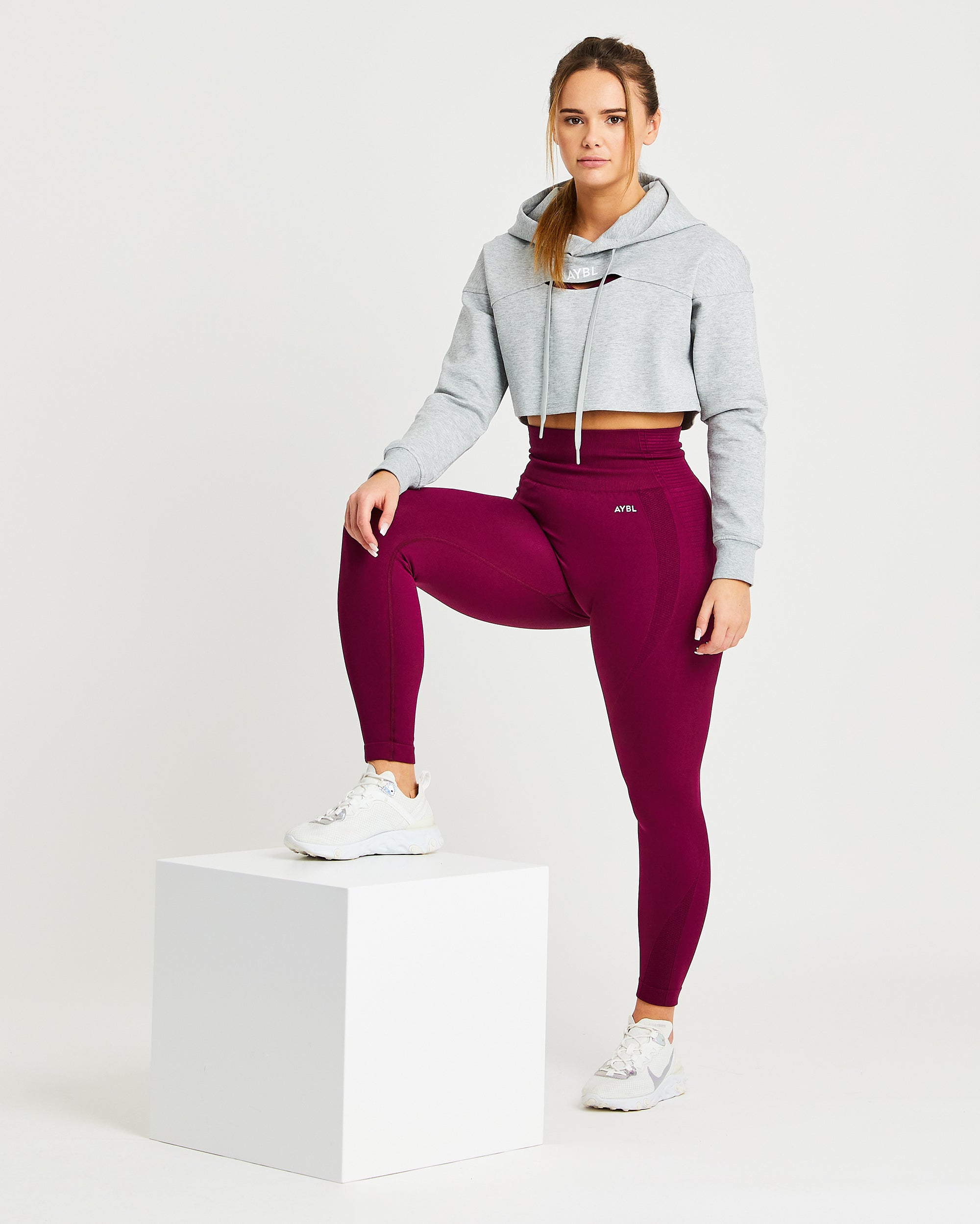 Everyday Cutout Crop Hoodie - Heather Grey