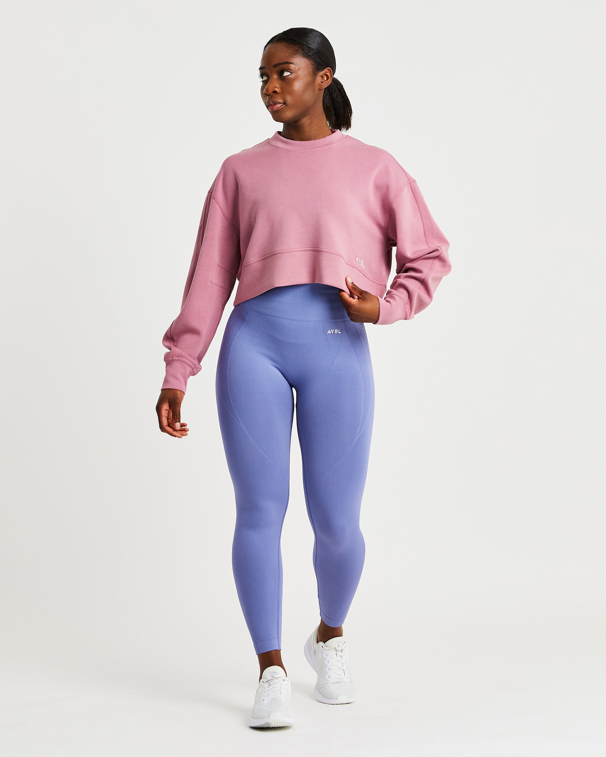 Oversized Crop Jumper - Rose Pink