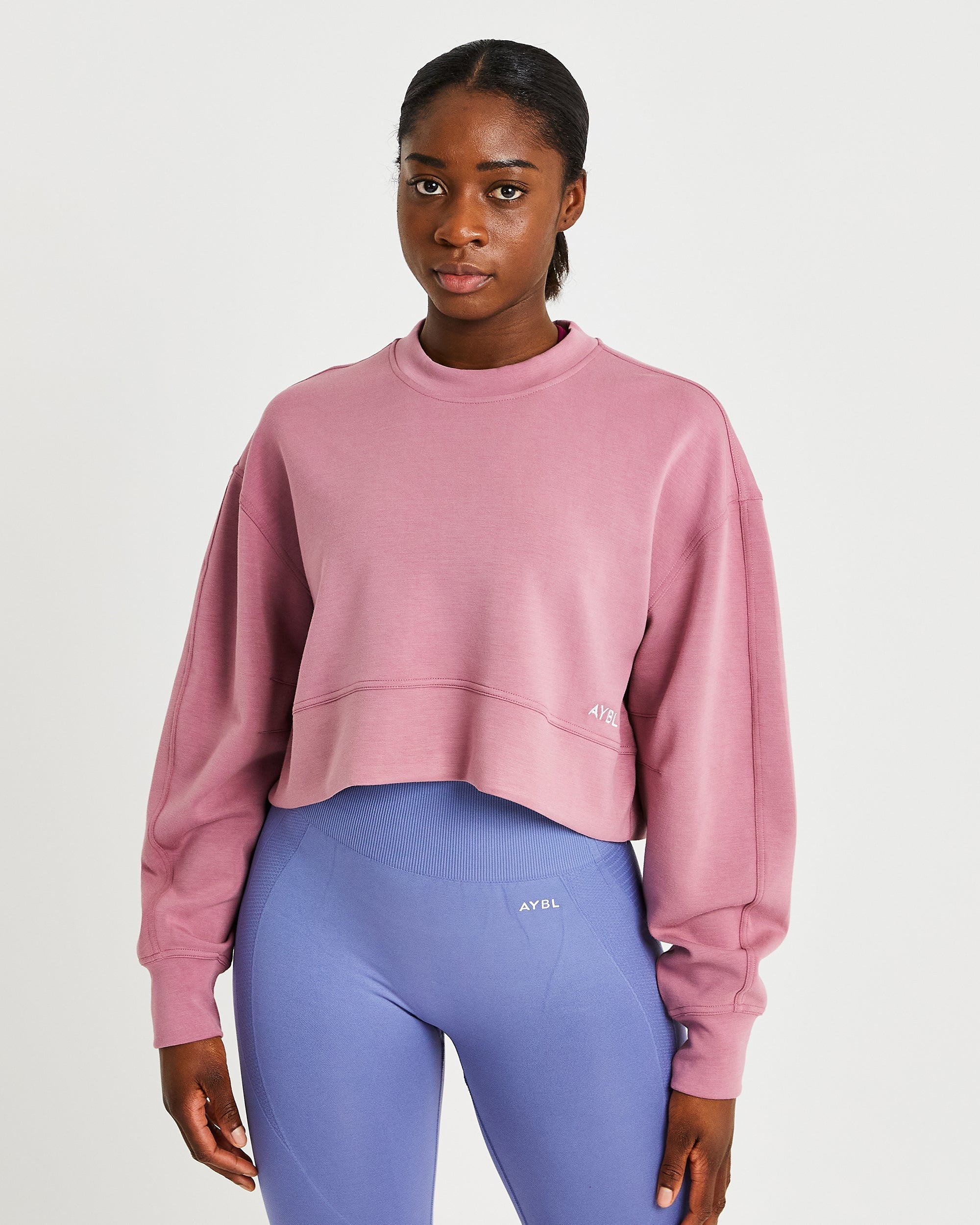 Oversized Crop Jumper - Rose Pink