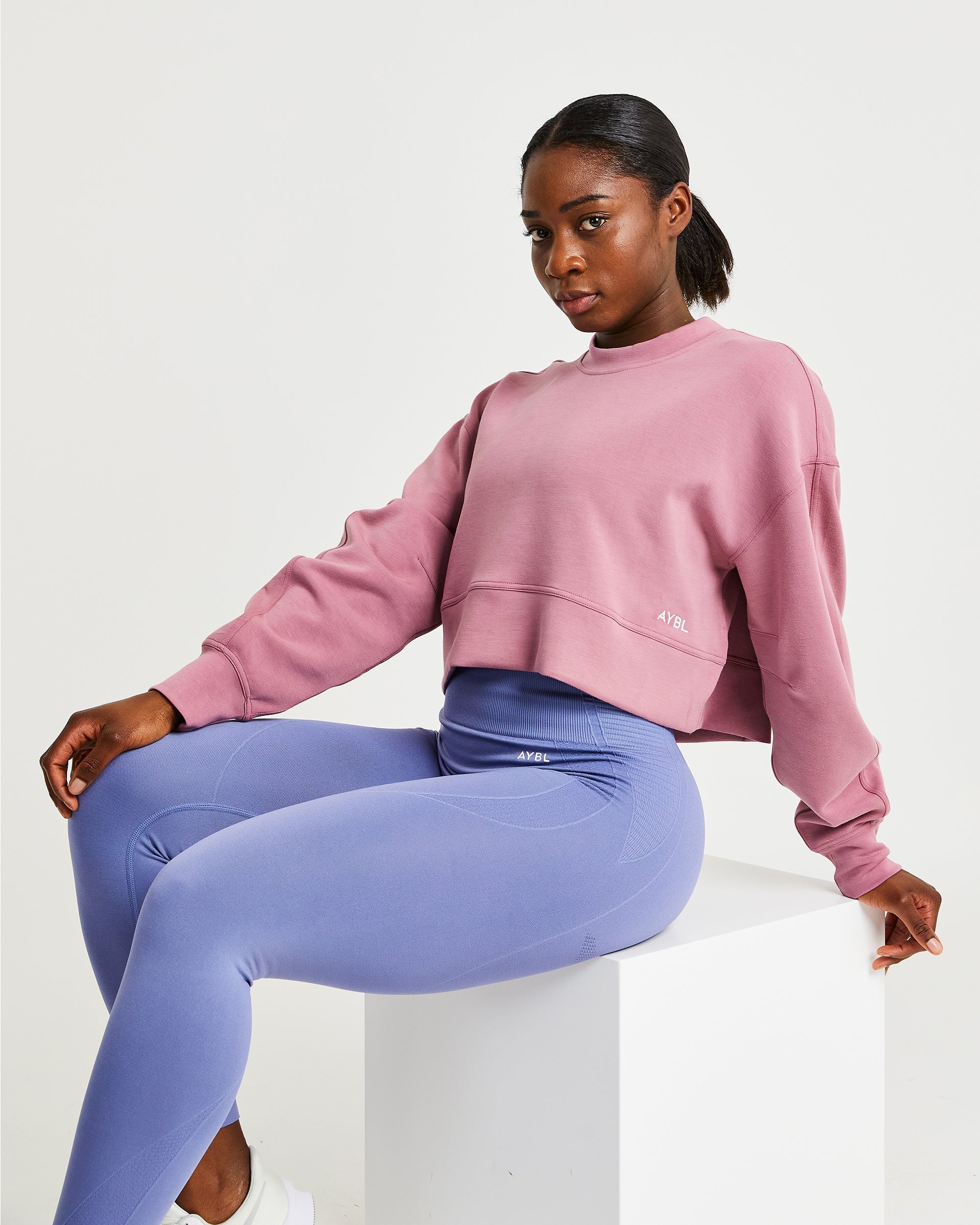 Oversized Crop Jumper - Rose Pink