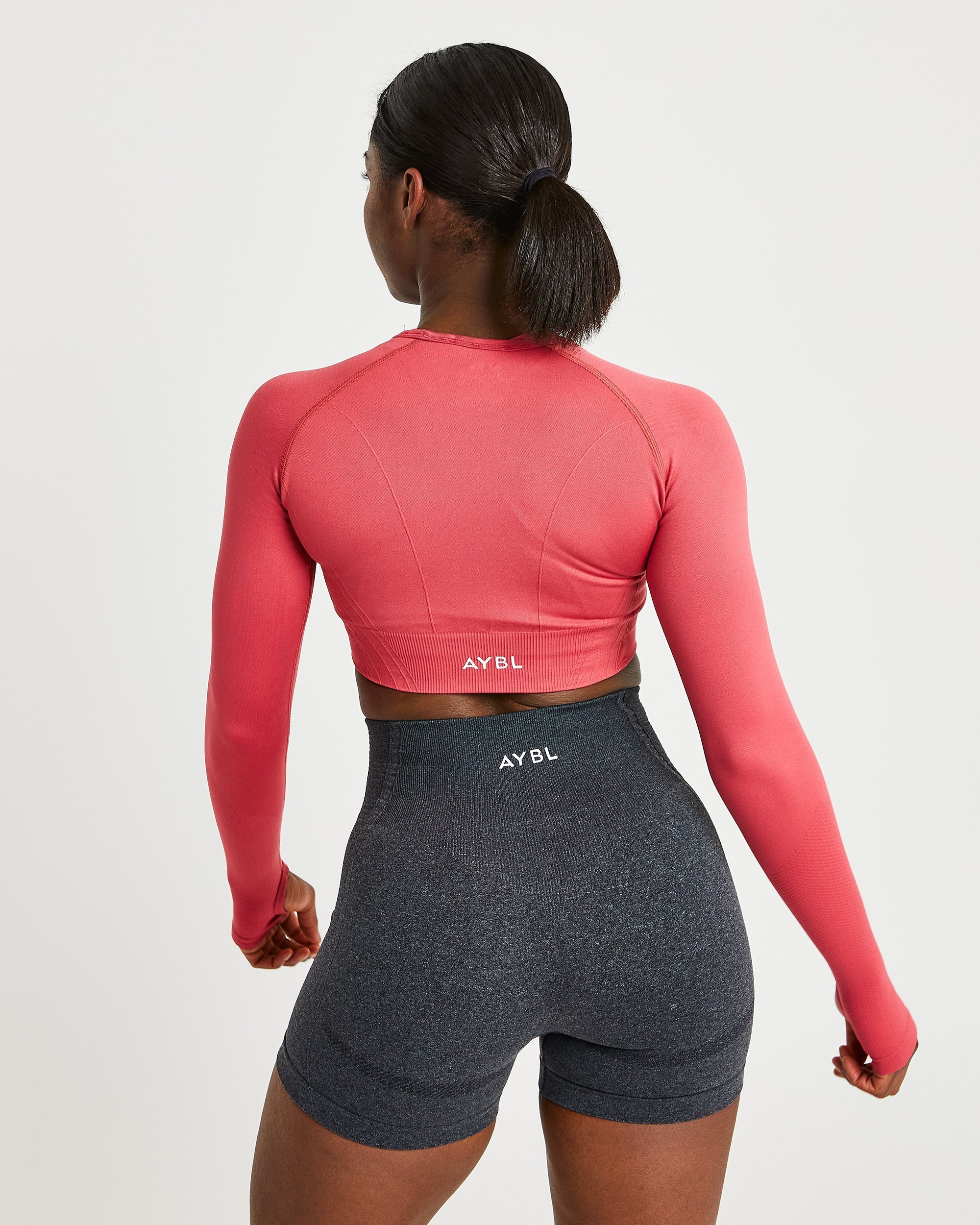 Balance V2 Seamless Long Sleeve Crop Top - Dusty Rose