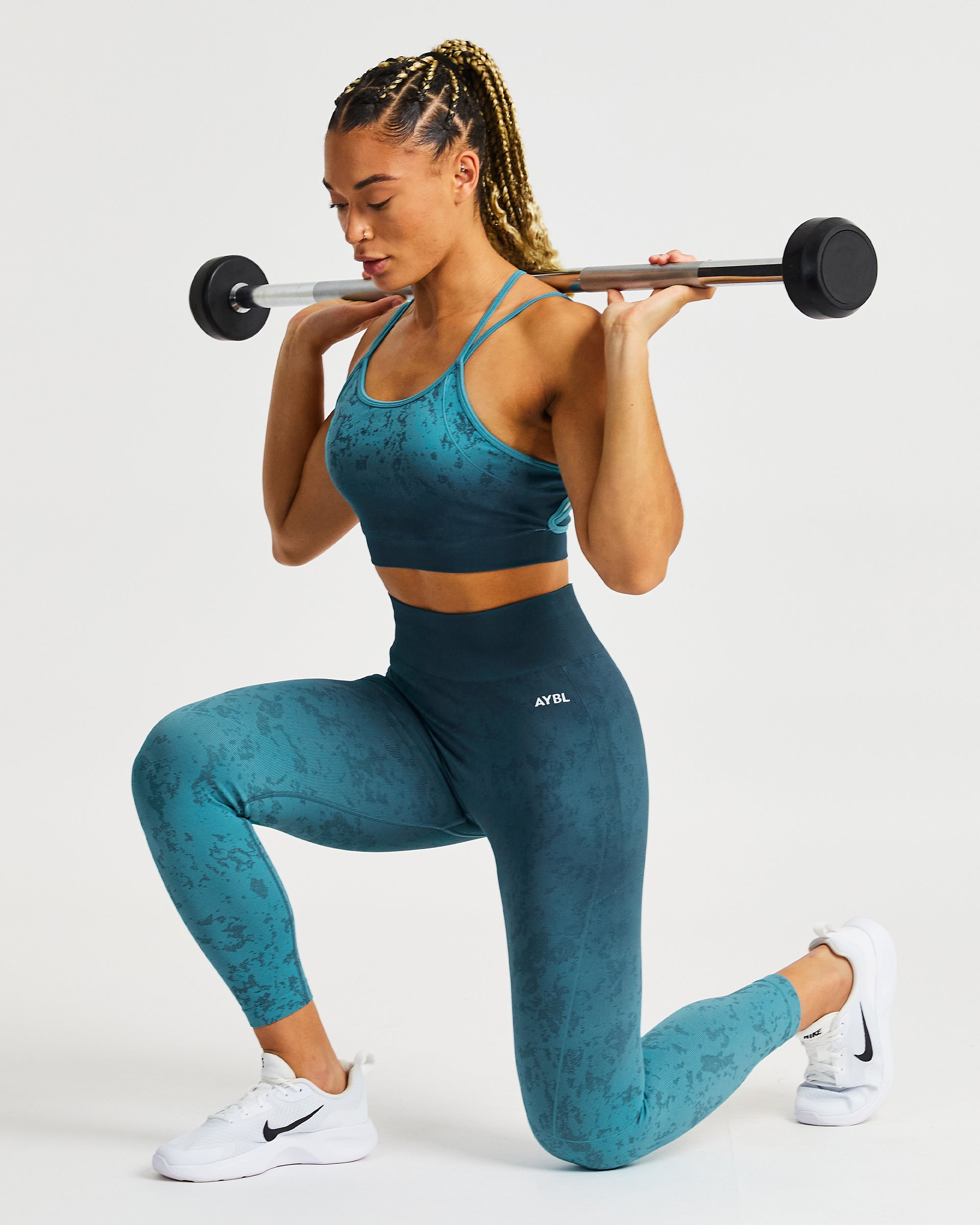 Flare Seamless Sports Bra - Teal