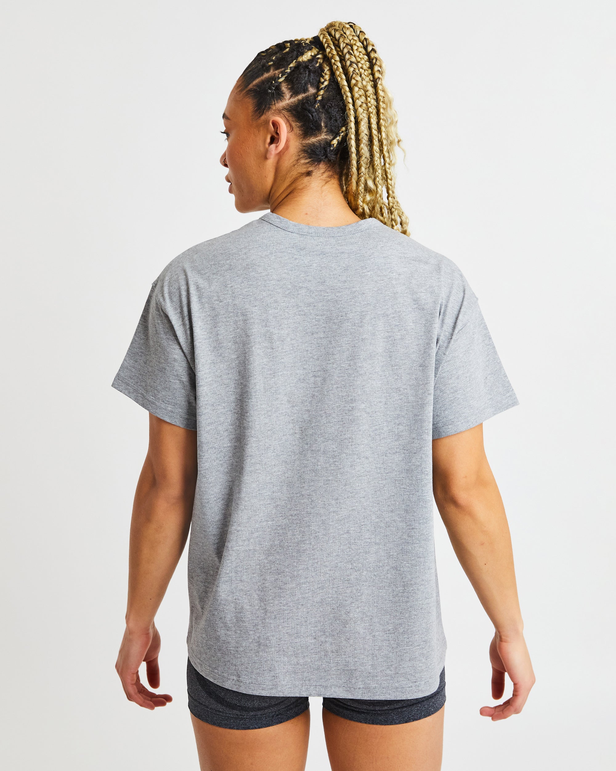 Varsity Oversized T Shirt - Heather Grey