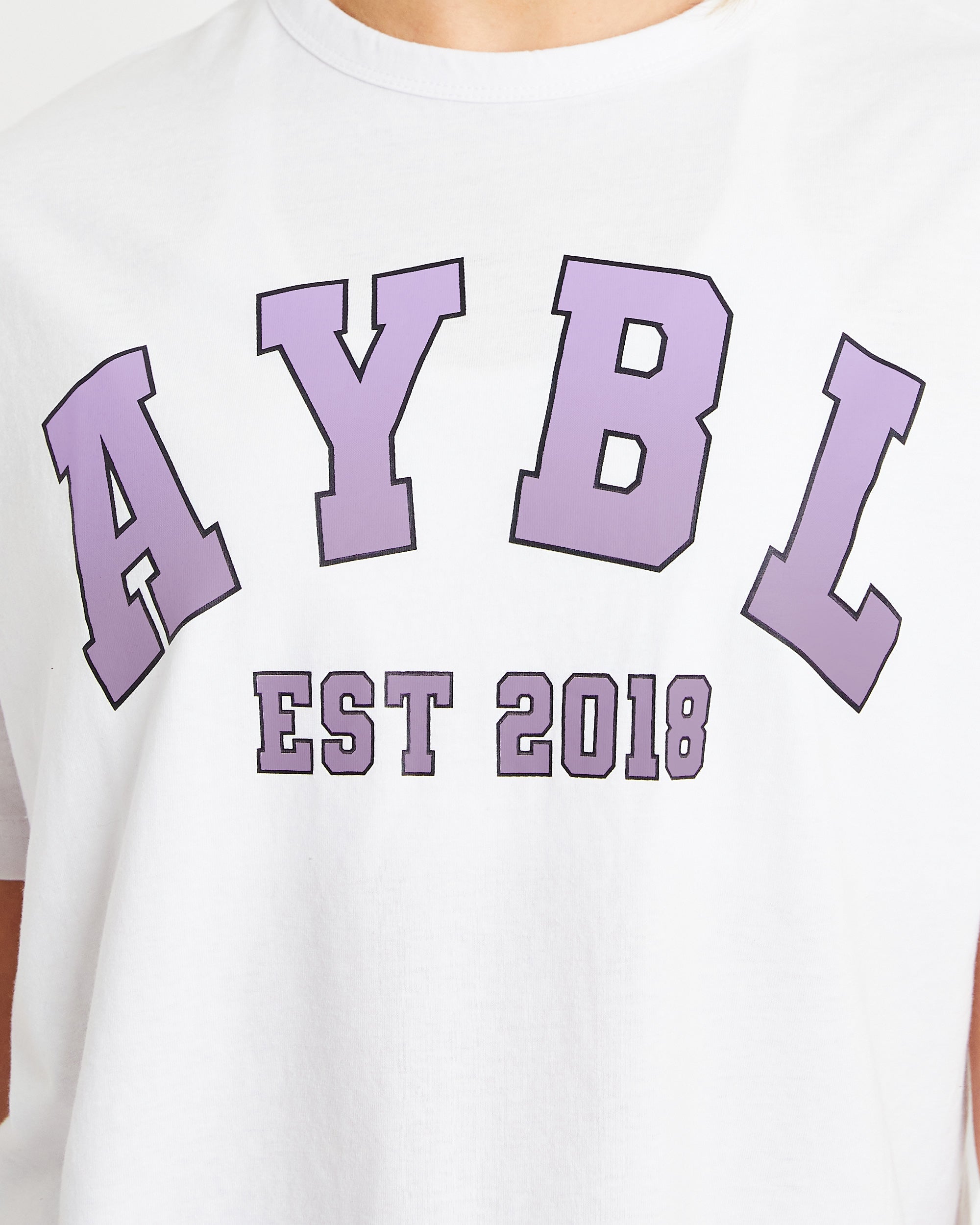 Varsity Oversized T Shirt - White/Purple