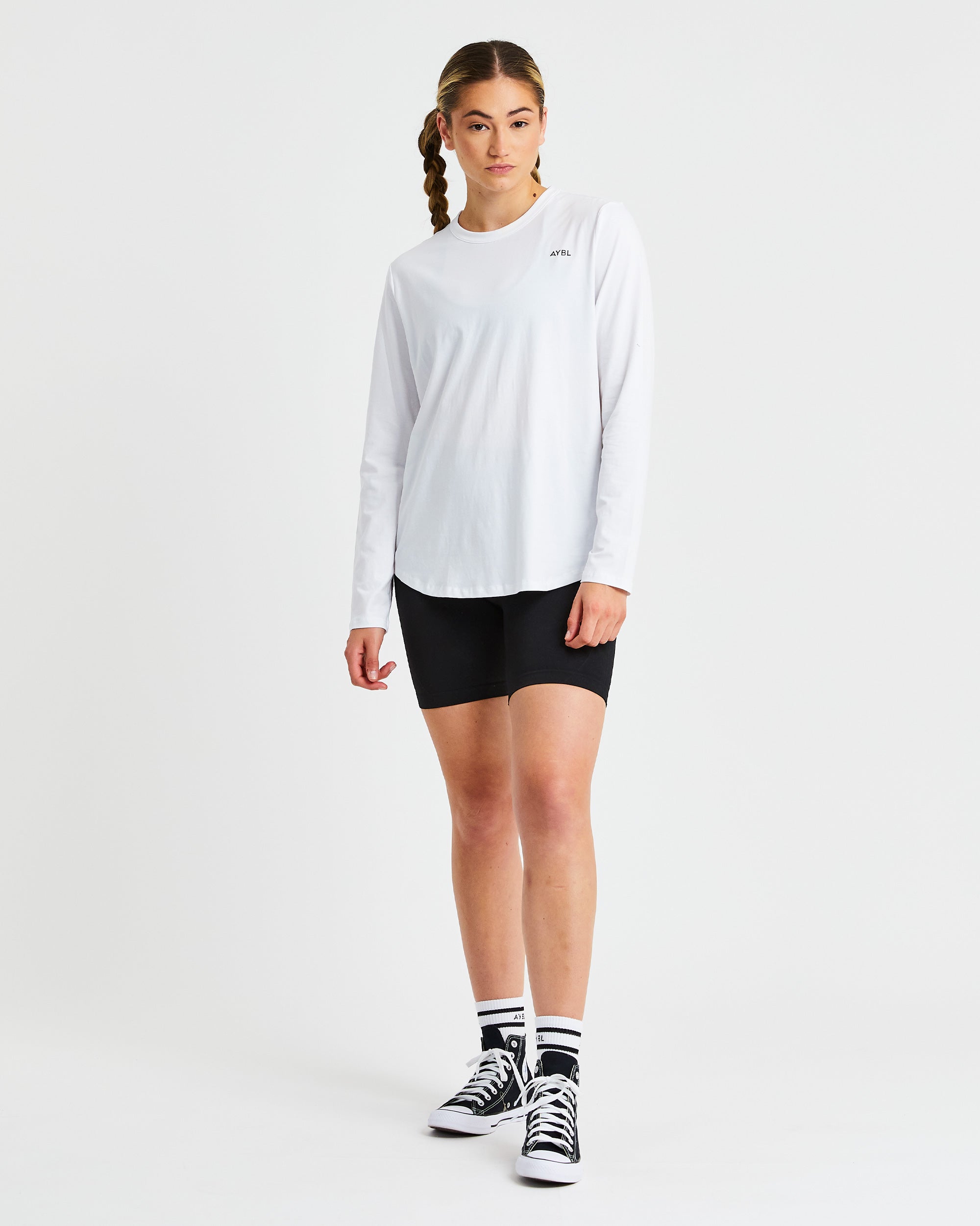 Everyday Relaxed Long Sleeve T Shirt - White