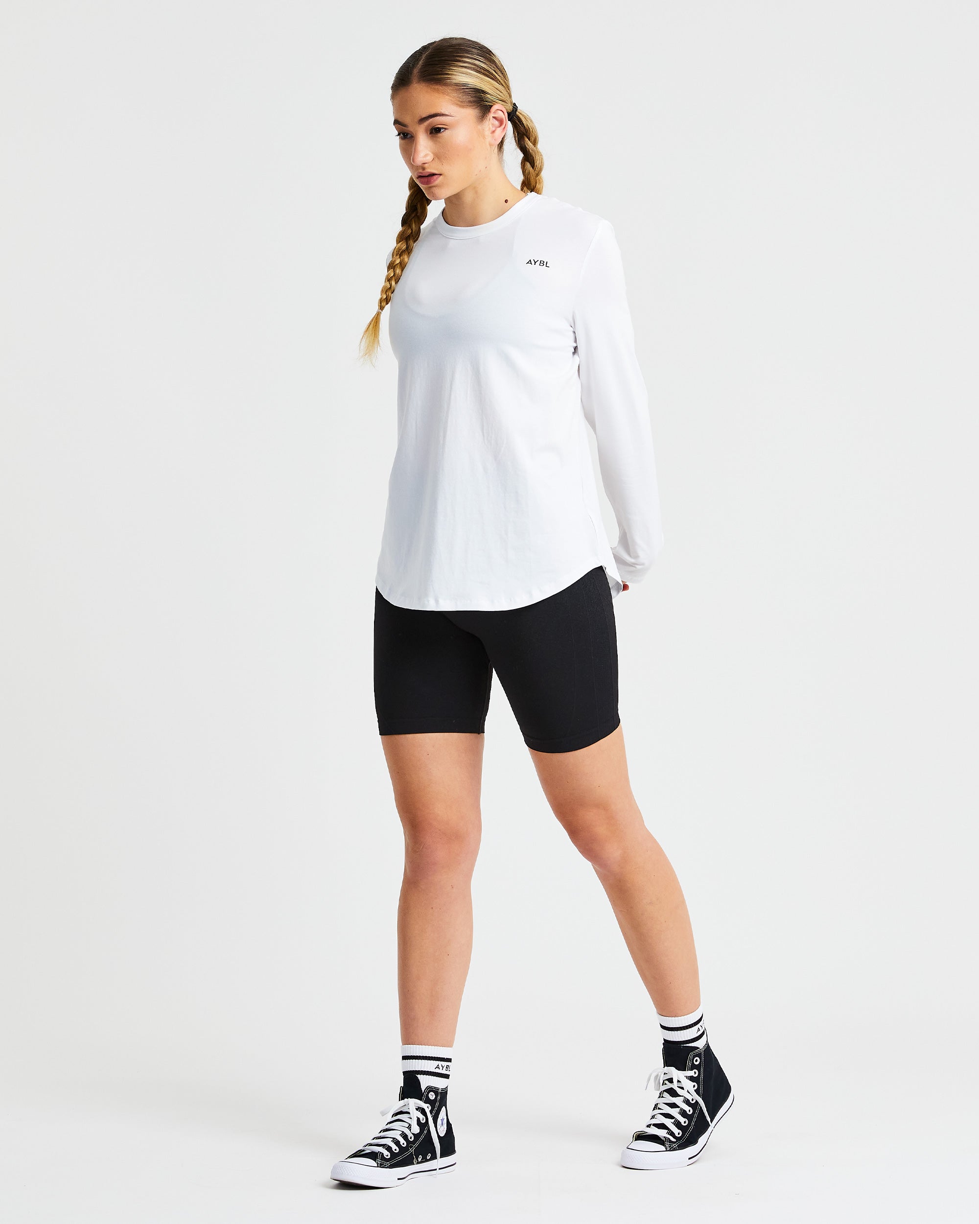 Everyday Relaxed Long Sleeve T Shirt - White