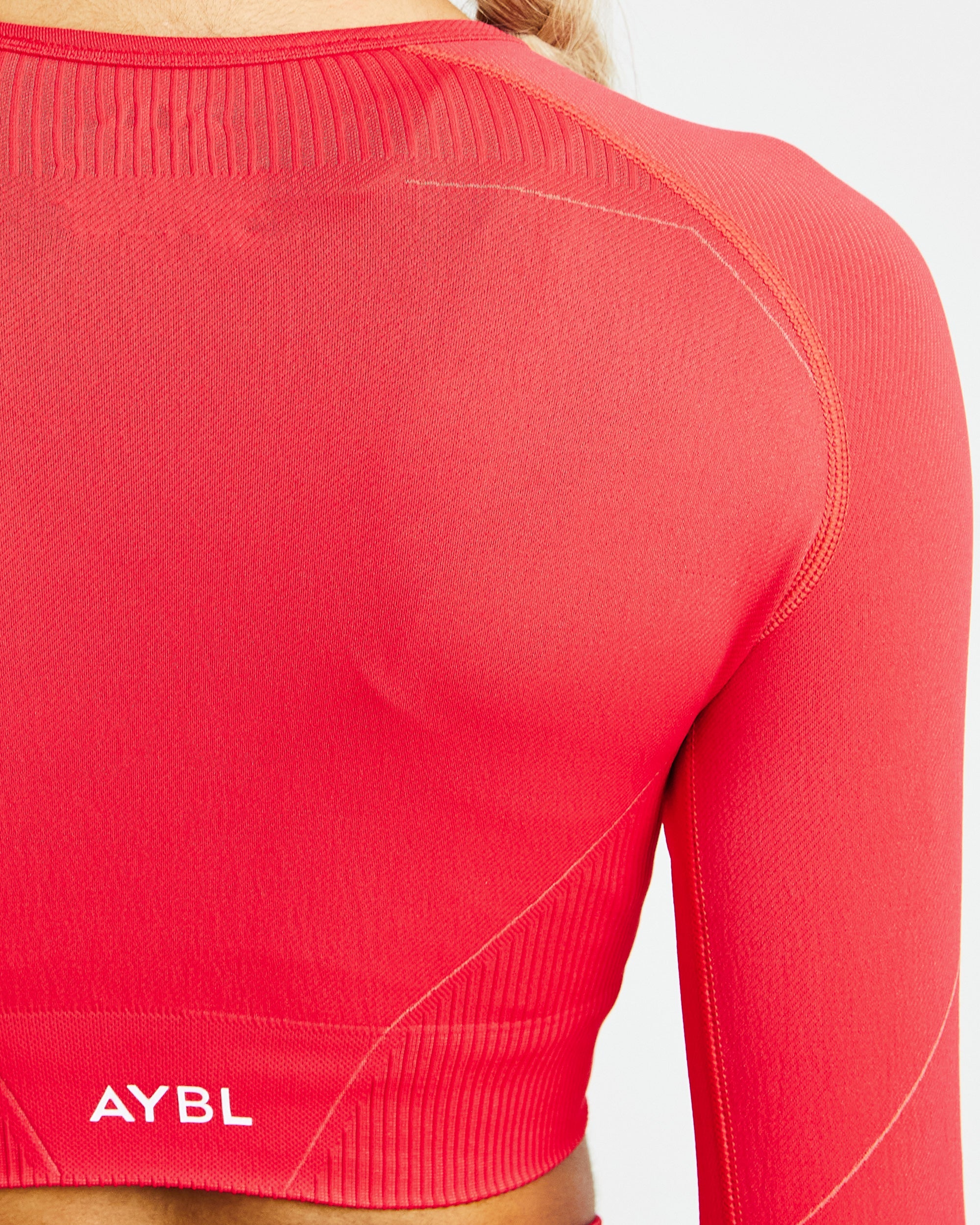 Reflex Seamless Long Sleeve Crop Top - Red