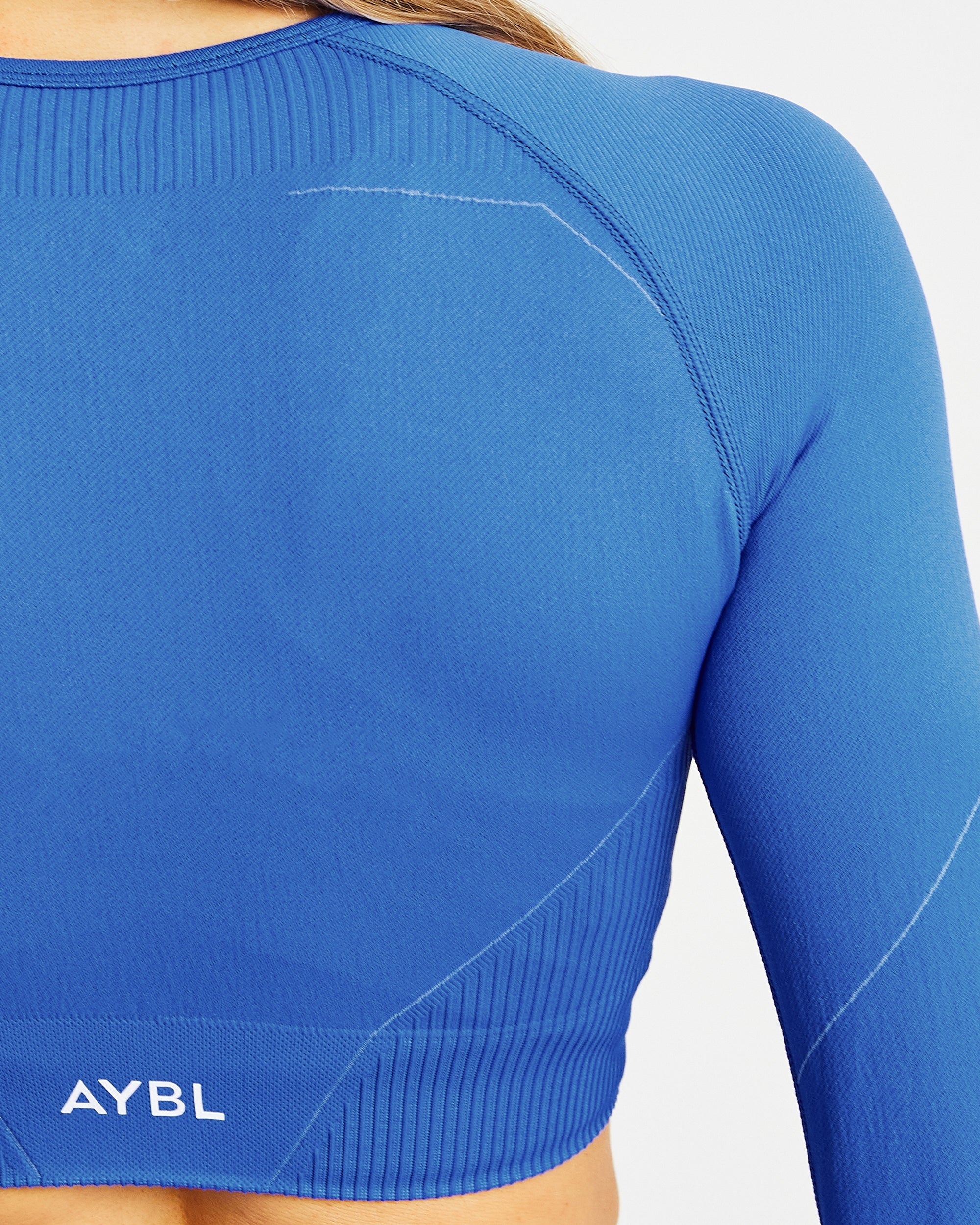 Reflex Seamless Long Sleeve Crop Top - Electric Blue