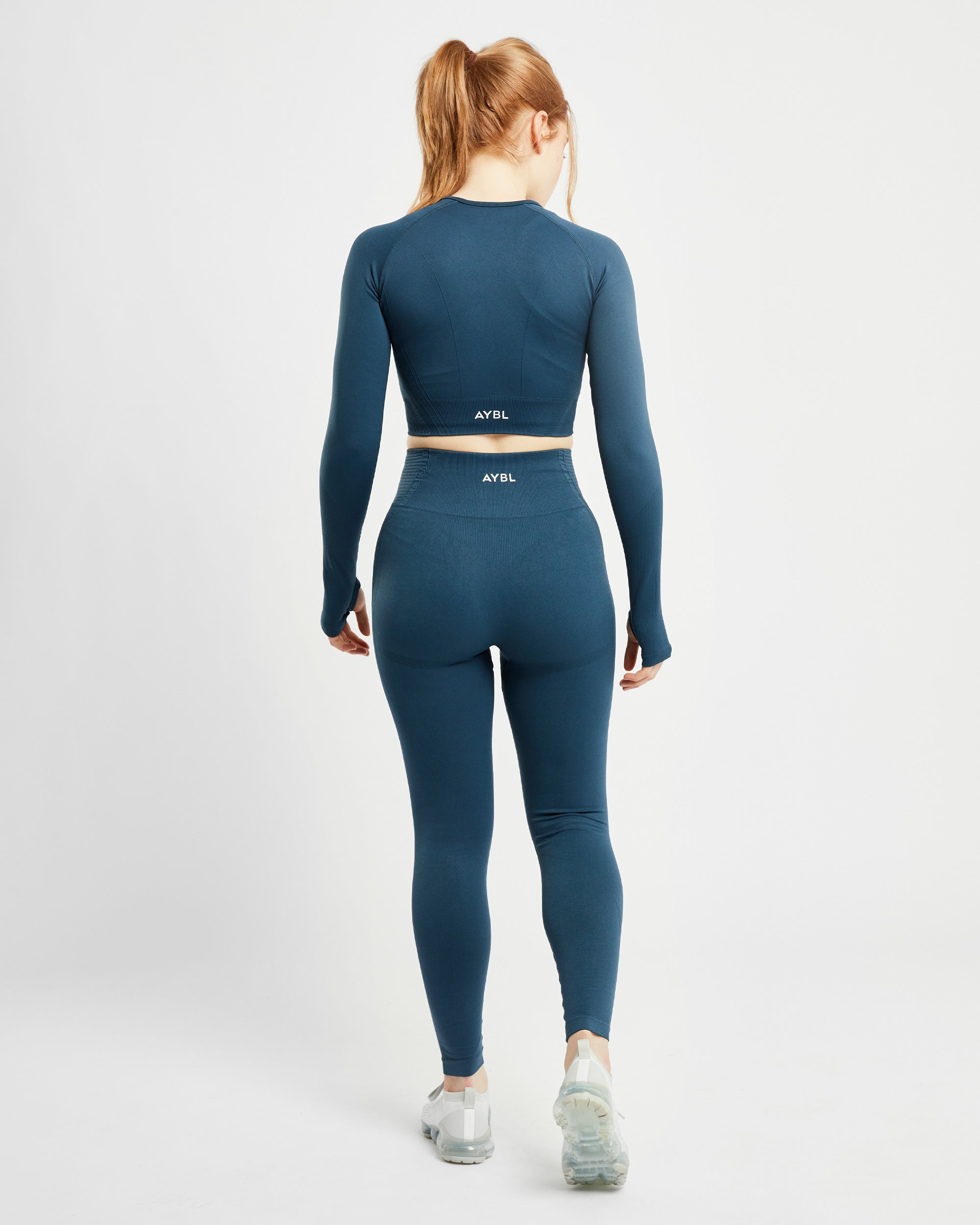 Balance V2 Seamless Long Sleeve Crop Top - Marine Blue