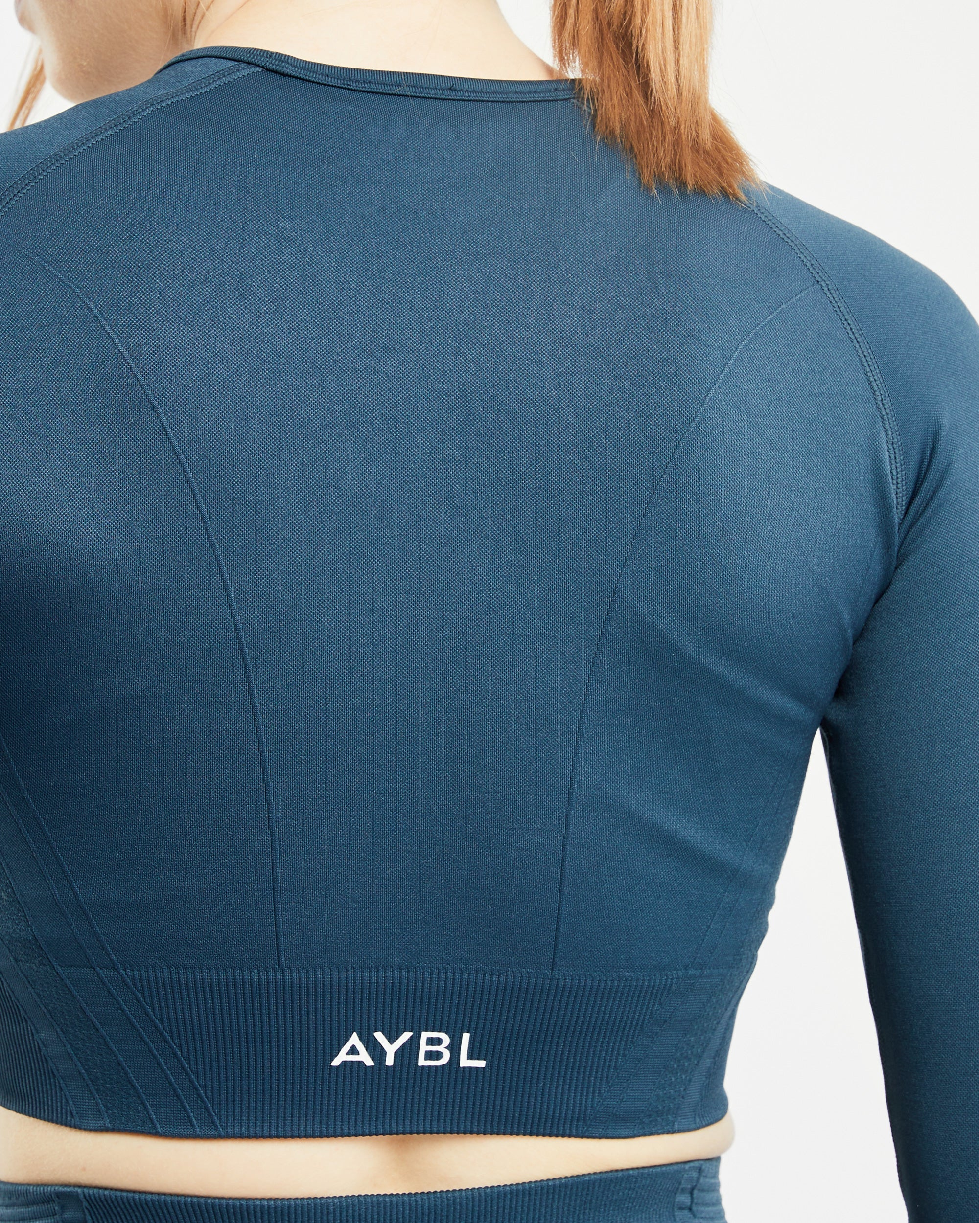 Balance V2 Seamless Long Sleeve Crop Top - Marine Blue