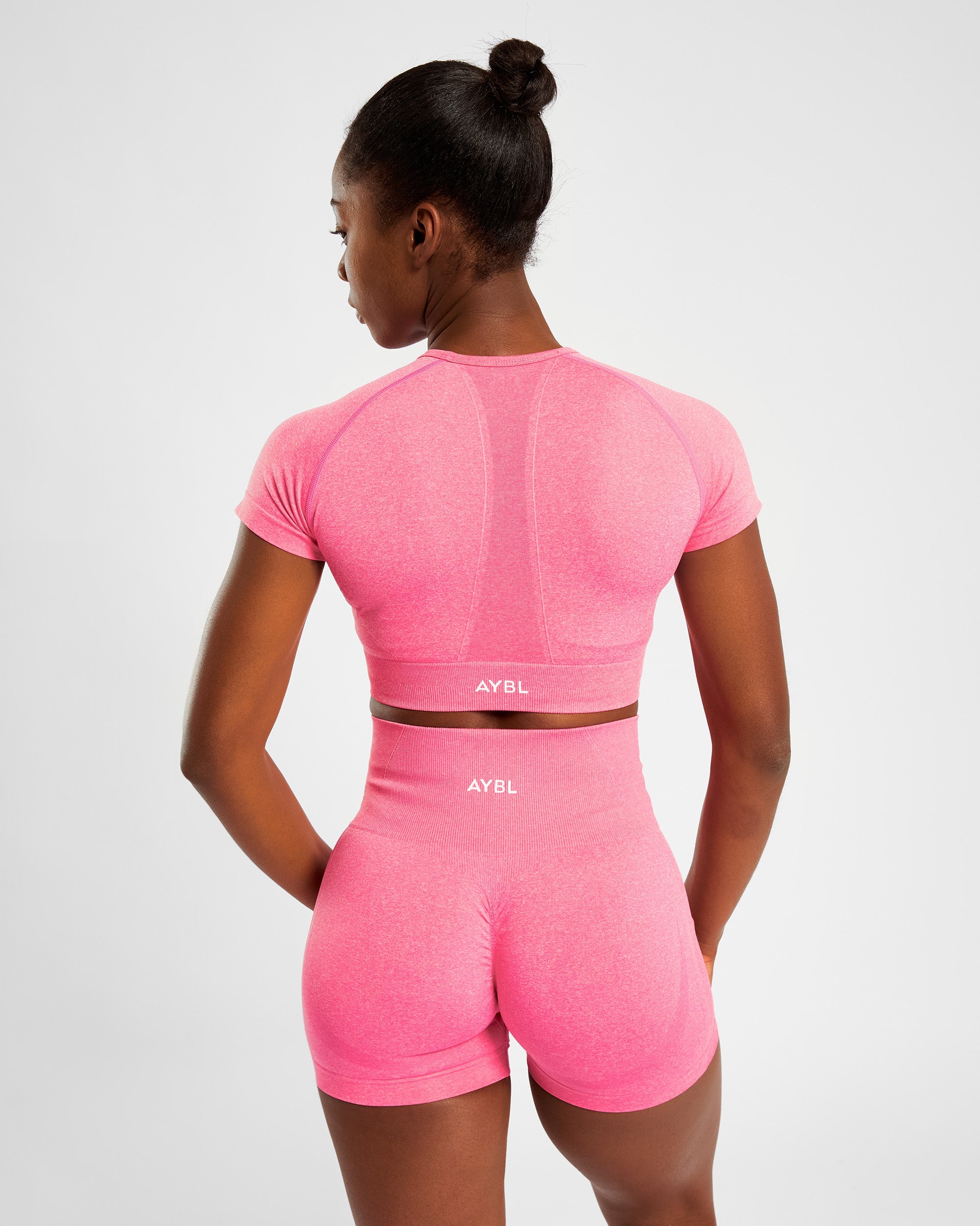 Empower Seamless Crop Top - Pink Marl