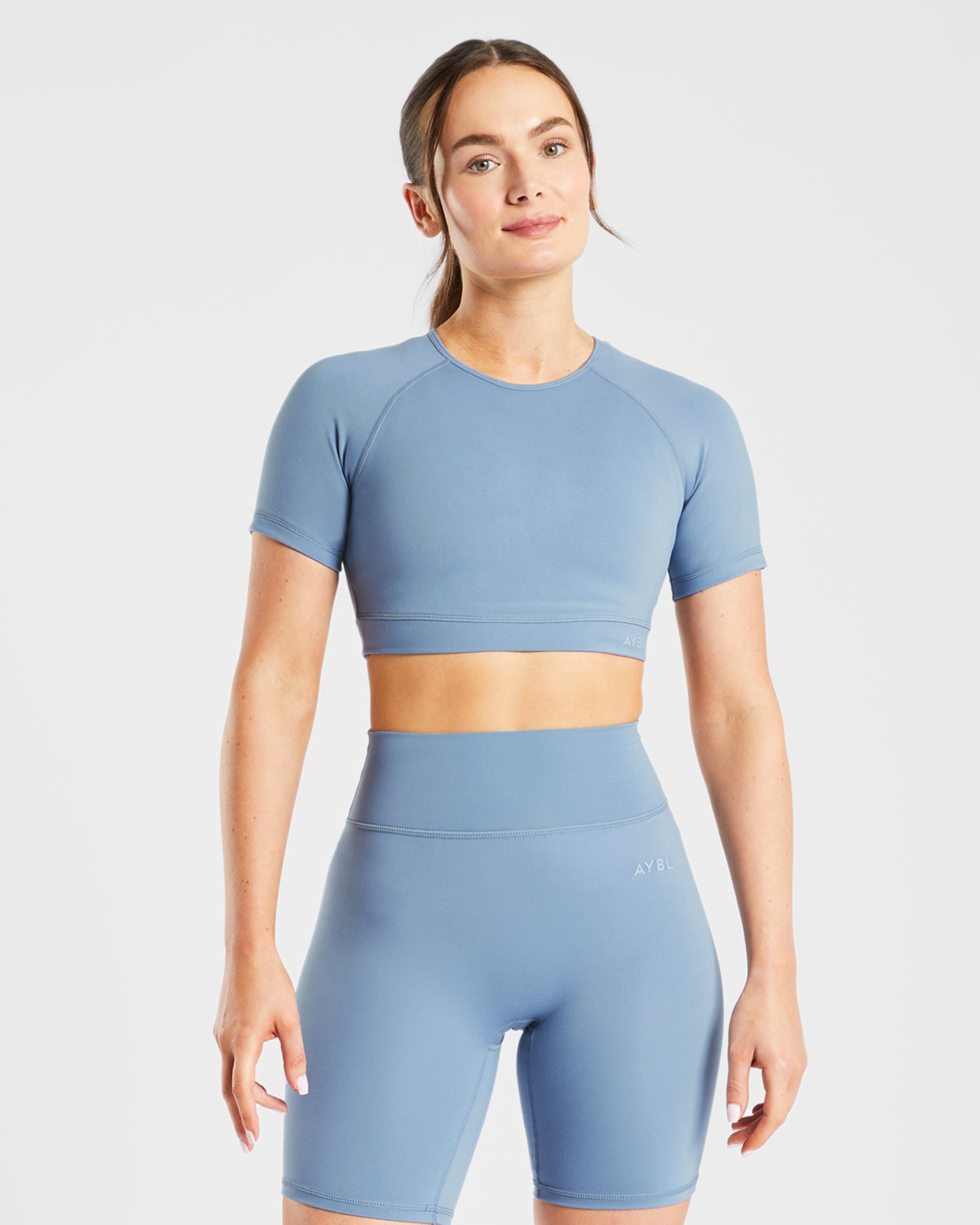 Staple Crop Top - Slate Blue