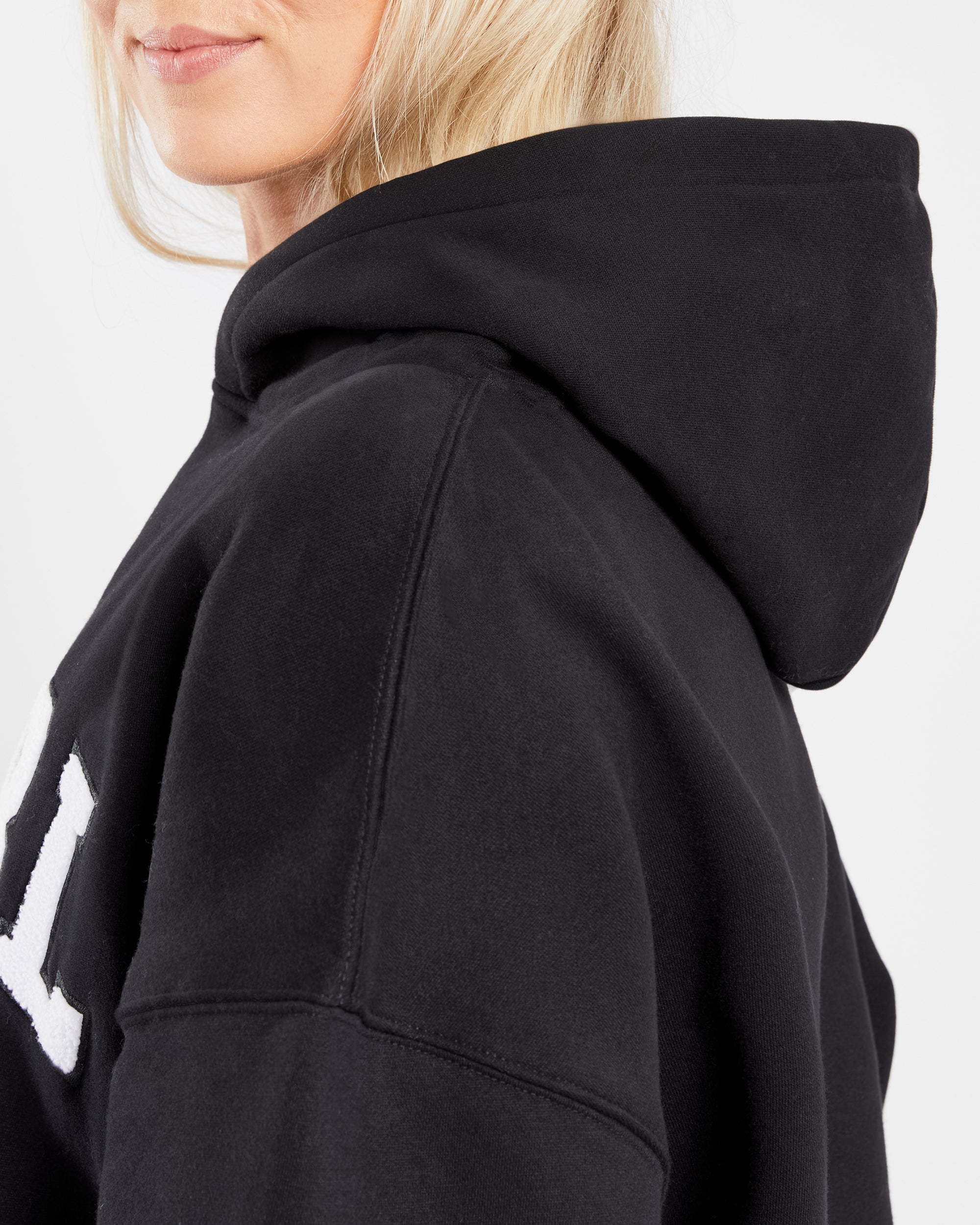 Varsity Oversized Hoodie - Black