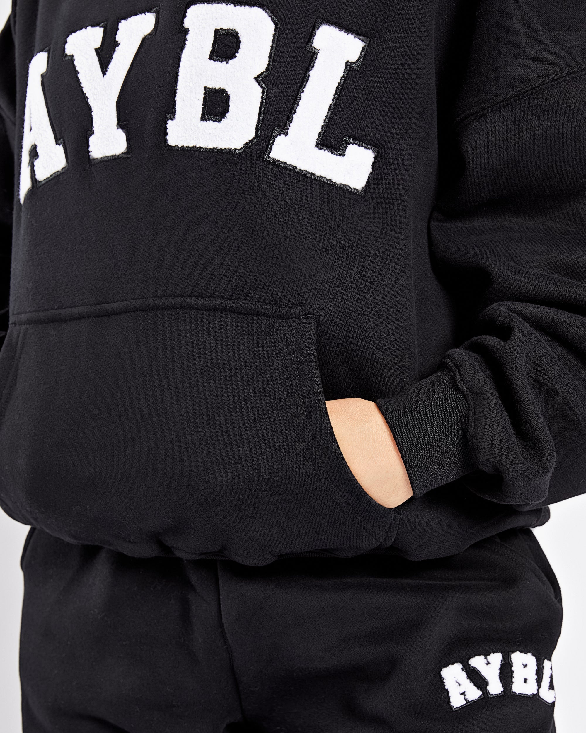 Varsity Oversized Hoodie - Black