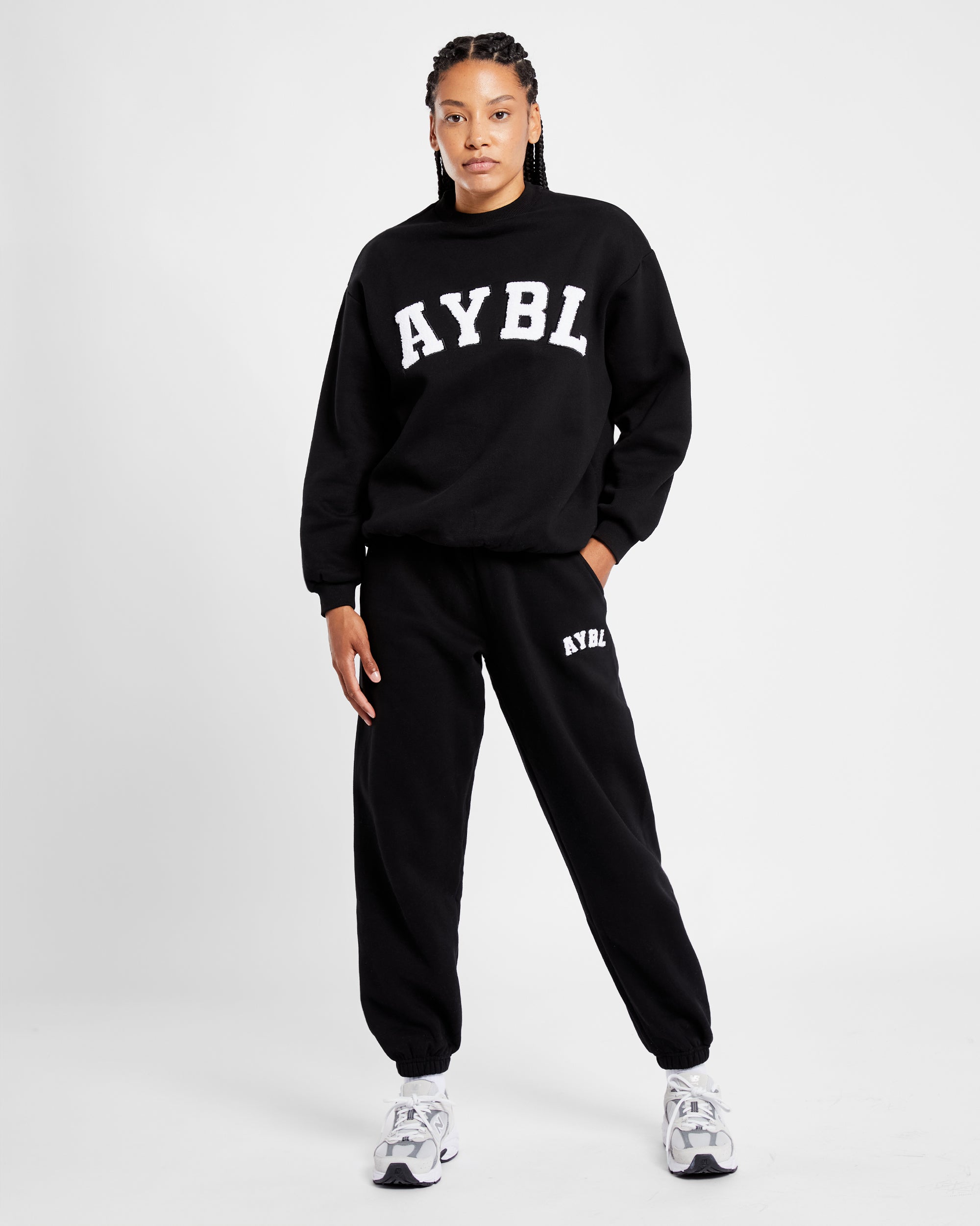 Varsity Oversized Joggers - Black