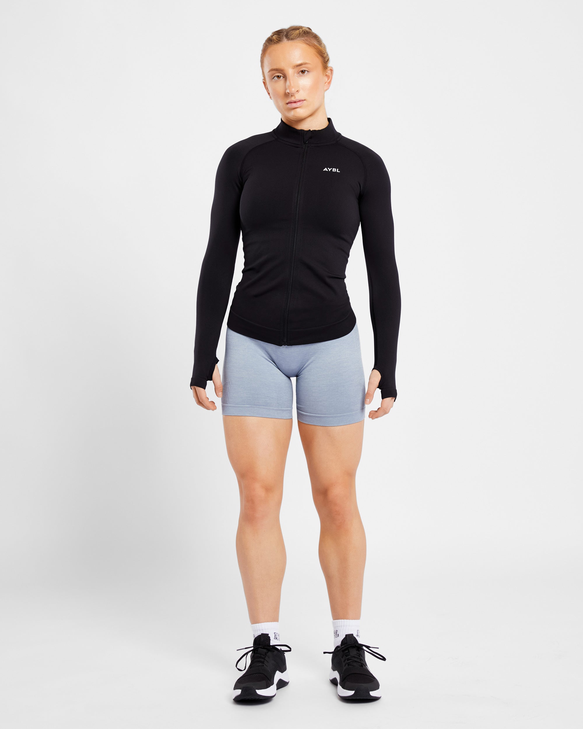 Essential Seamless Zip Jacket - Black