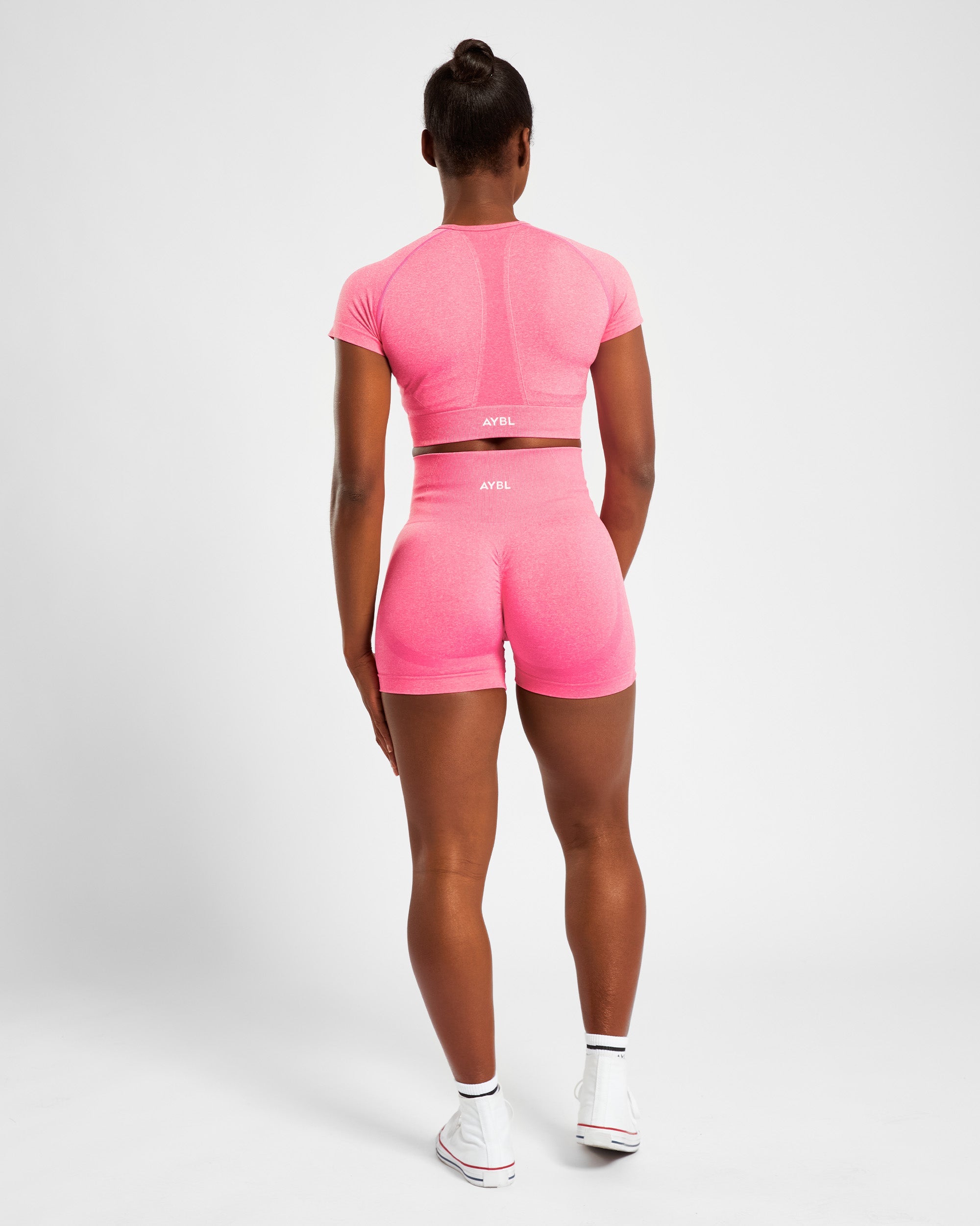 Empower Seamless Crop Top - Pink Marl