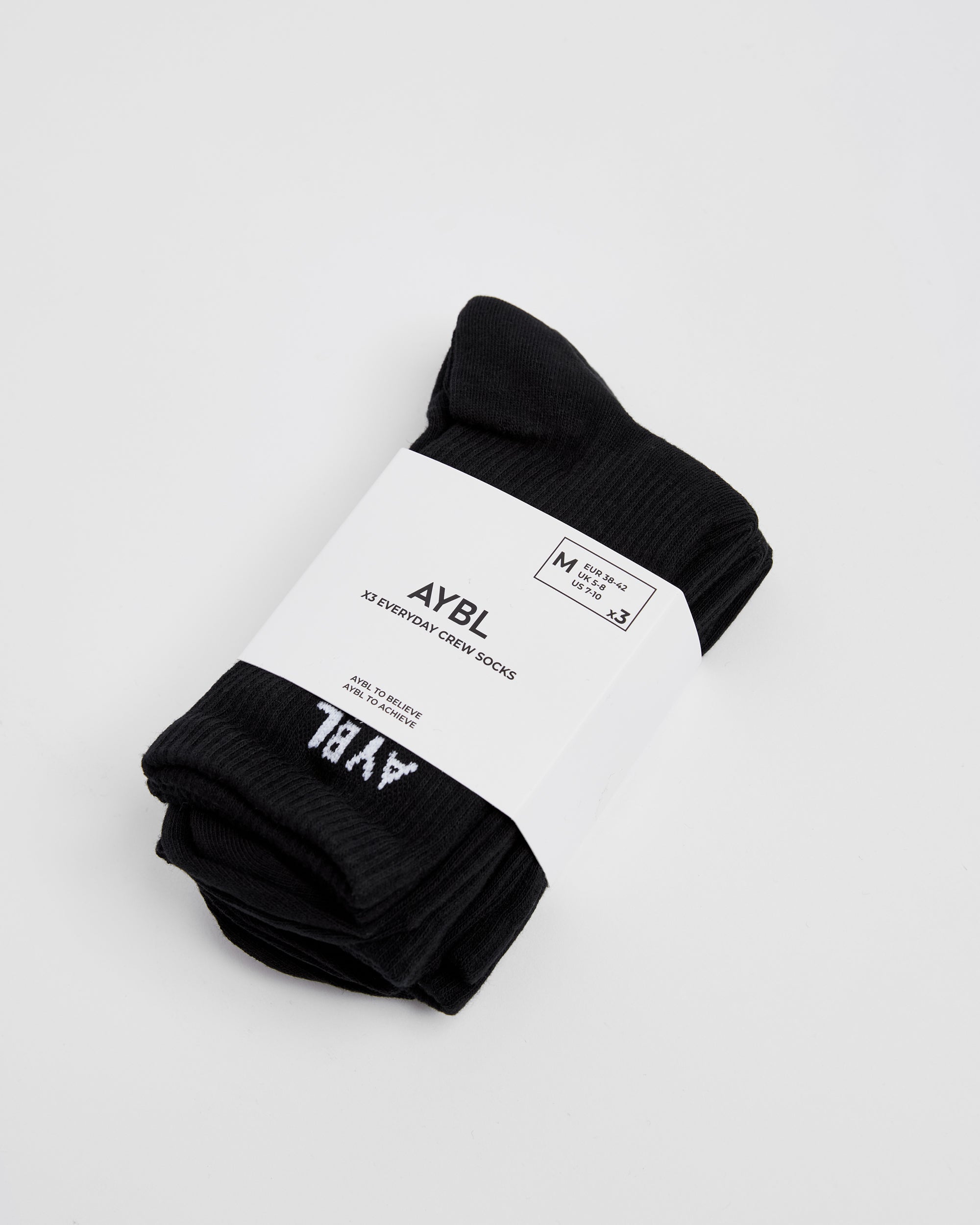 Everyday Crew Socks (3 Pack) - Black