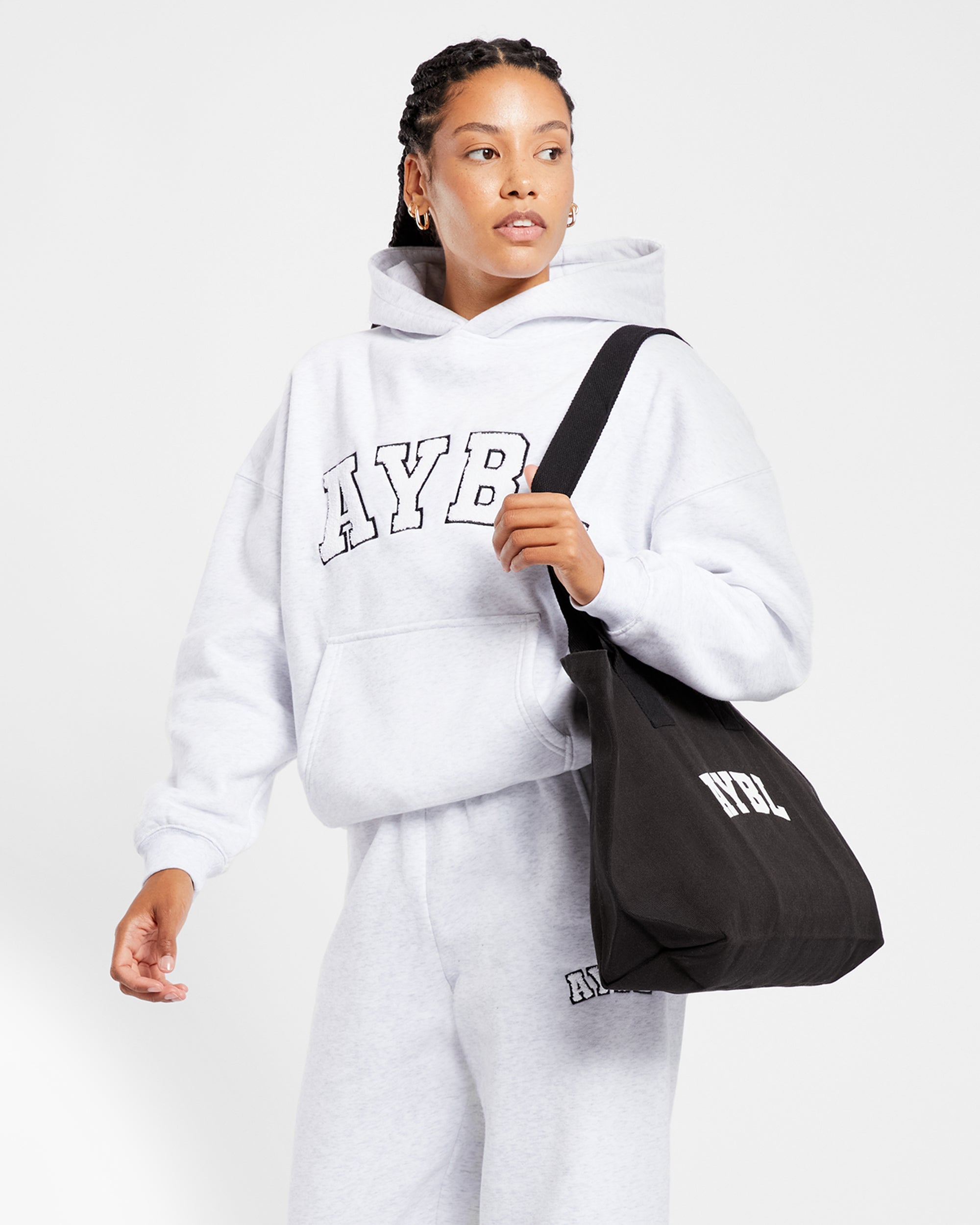 Varsity Oversized Hoodie - Heather Grey