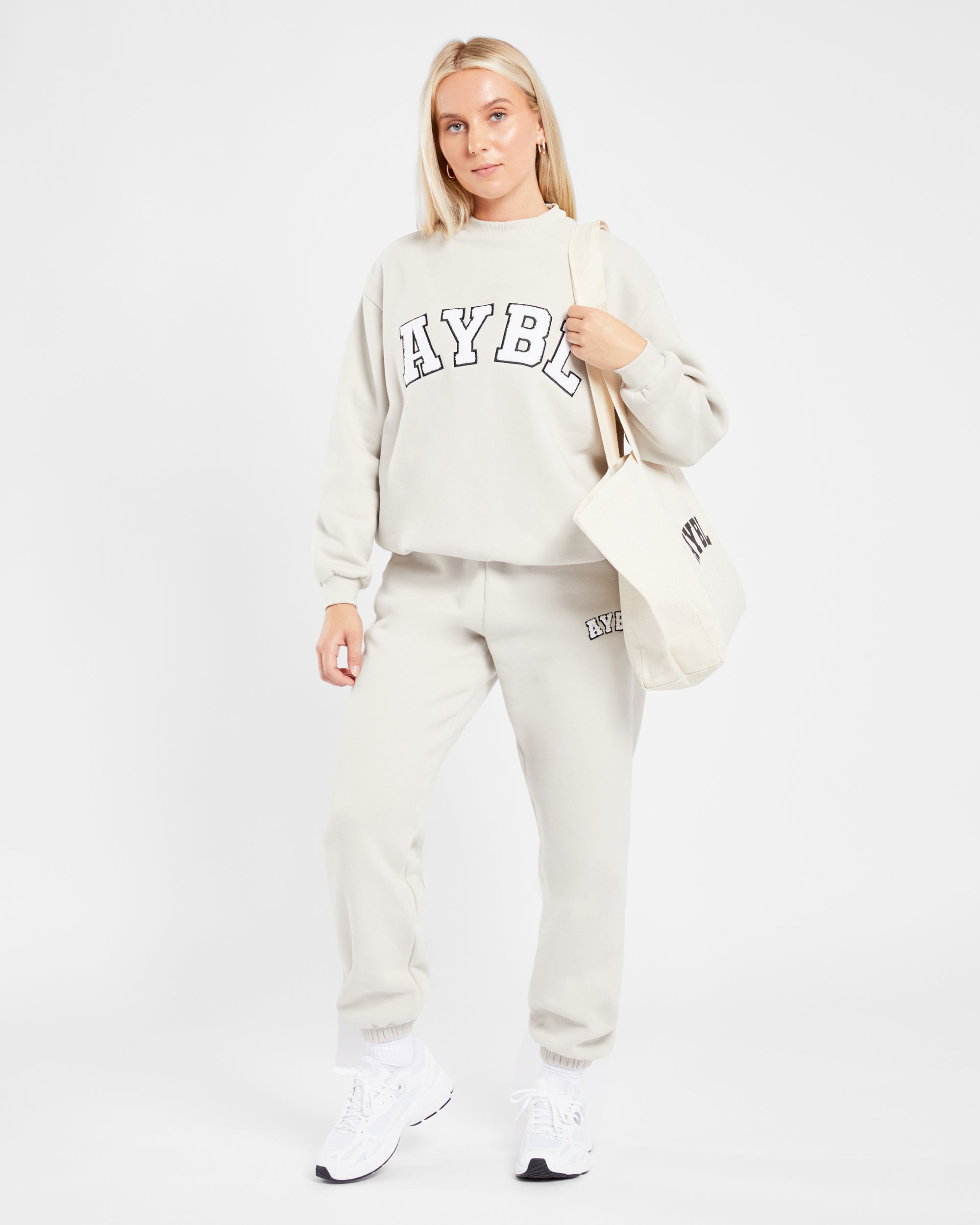 Varsity Oversized Joggers - Sand