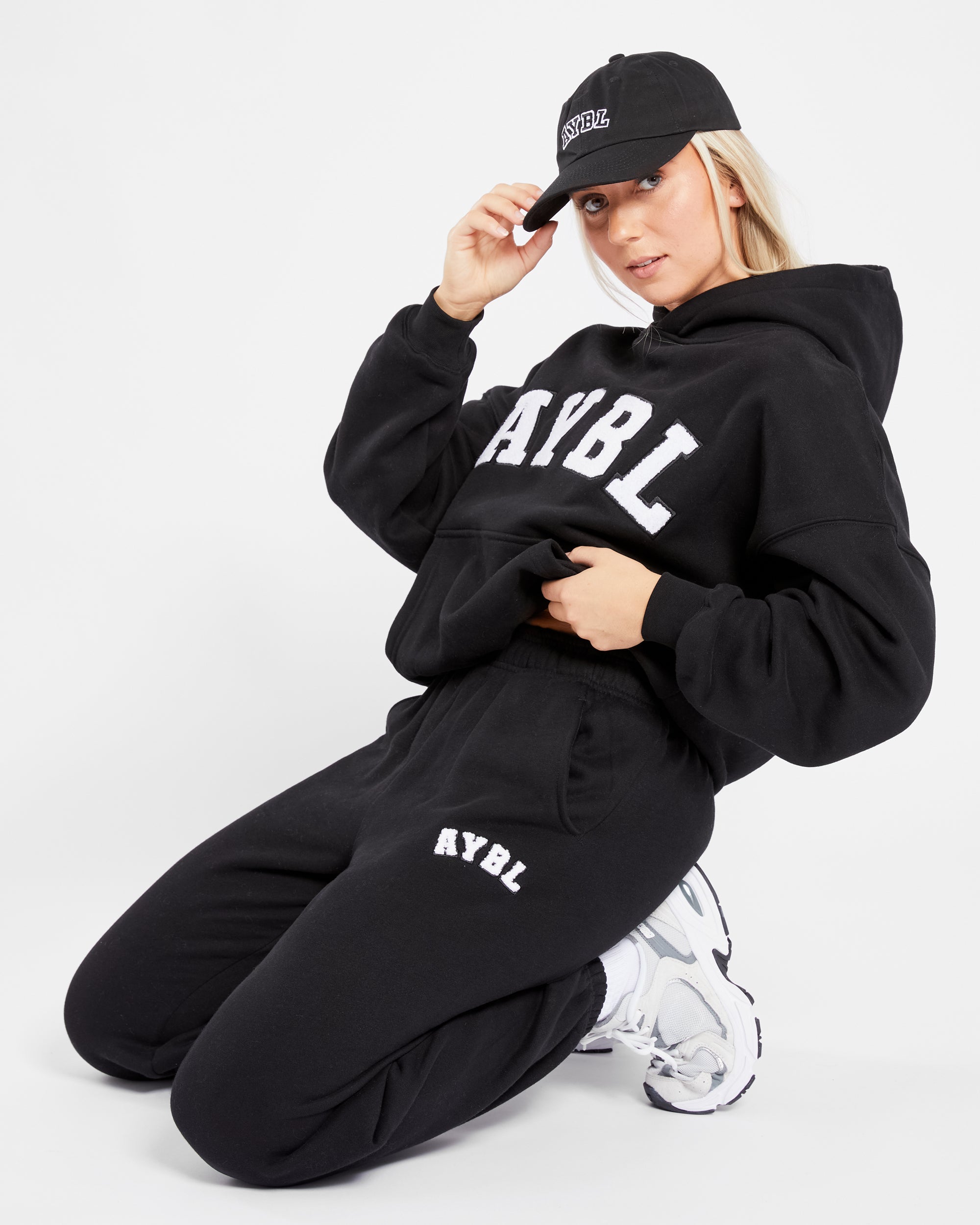 Varsity Oversized Hoodie - Black