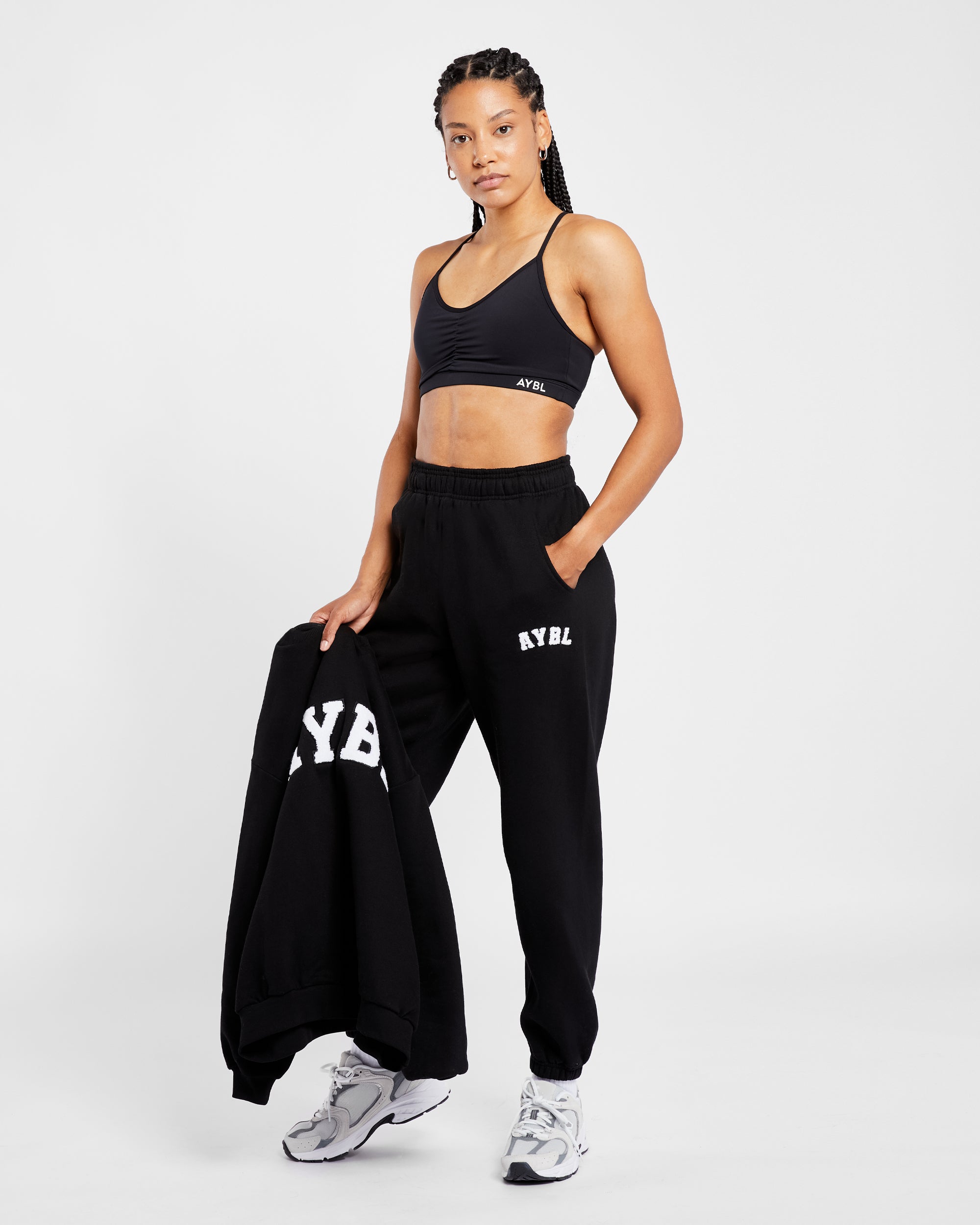 Varsity Oversized Joggers - Black