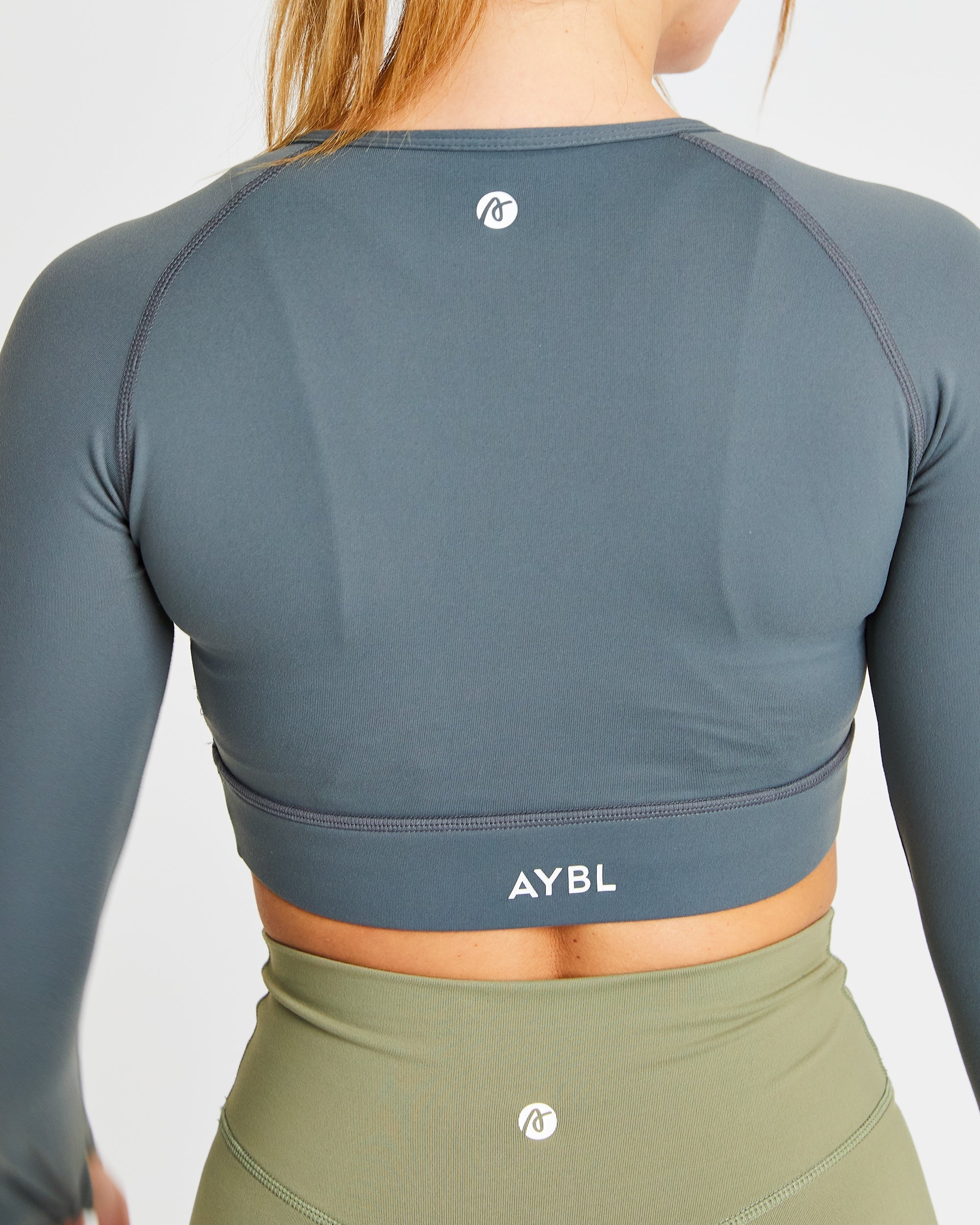 Core Long Sleeve Crop Top - Asphalt Grey