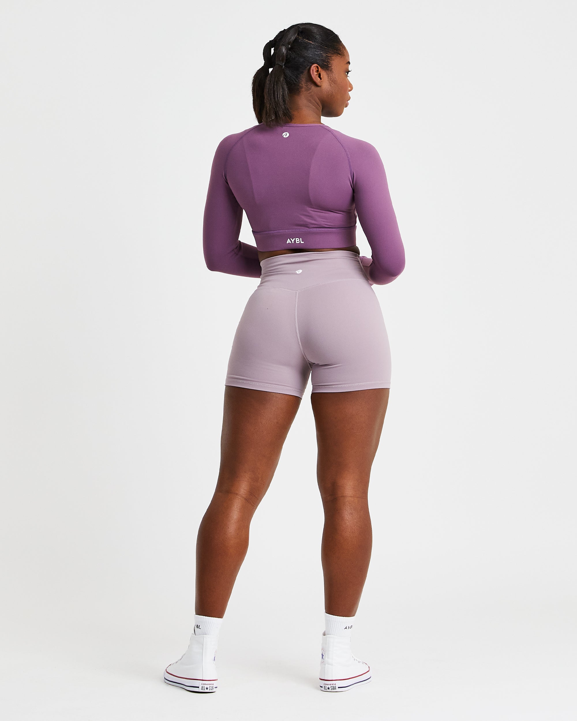 Core Long Sleeve Crop Top - Purple