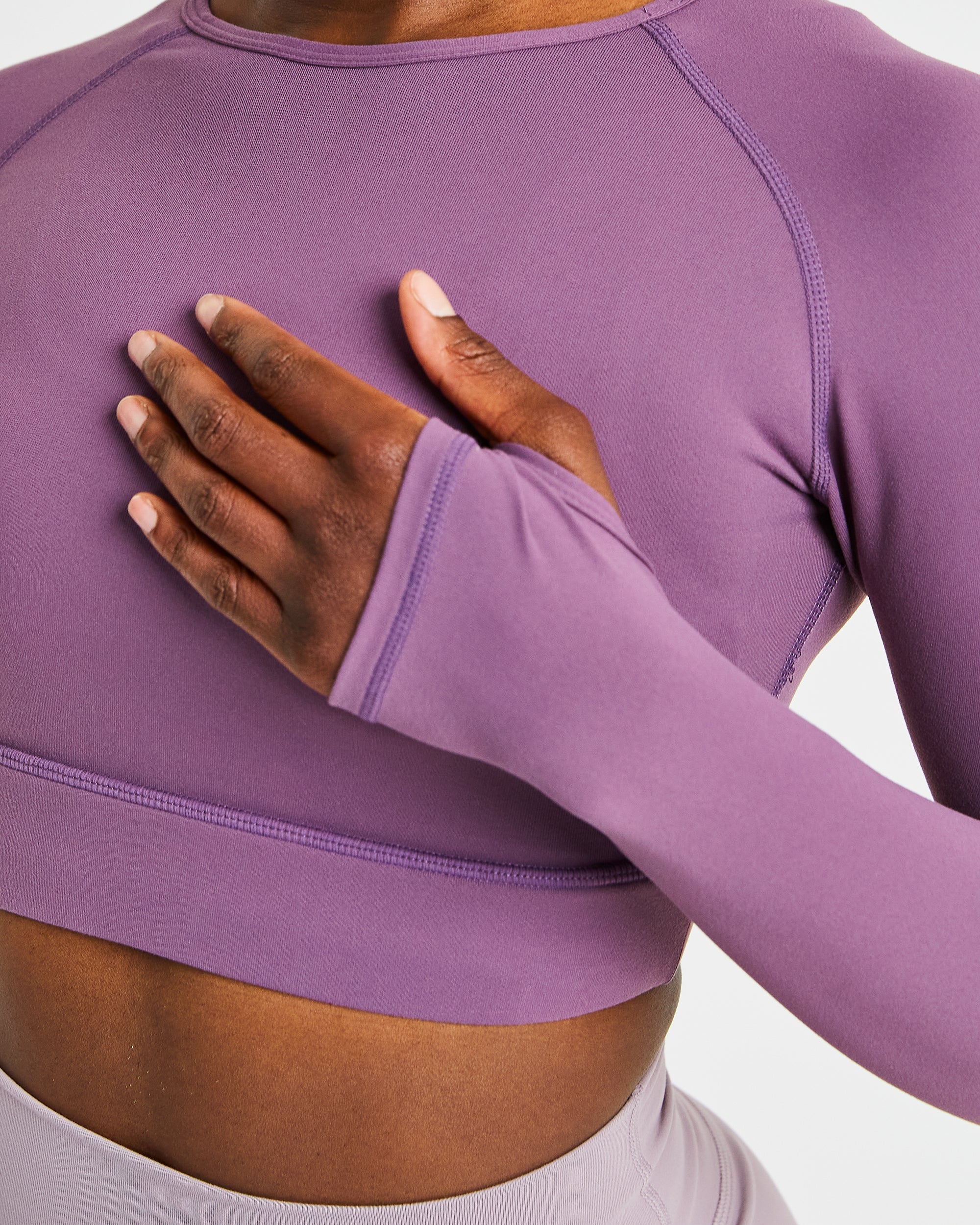 Core Long Sleeve Crop Top - Purple