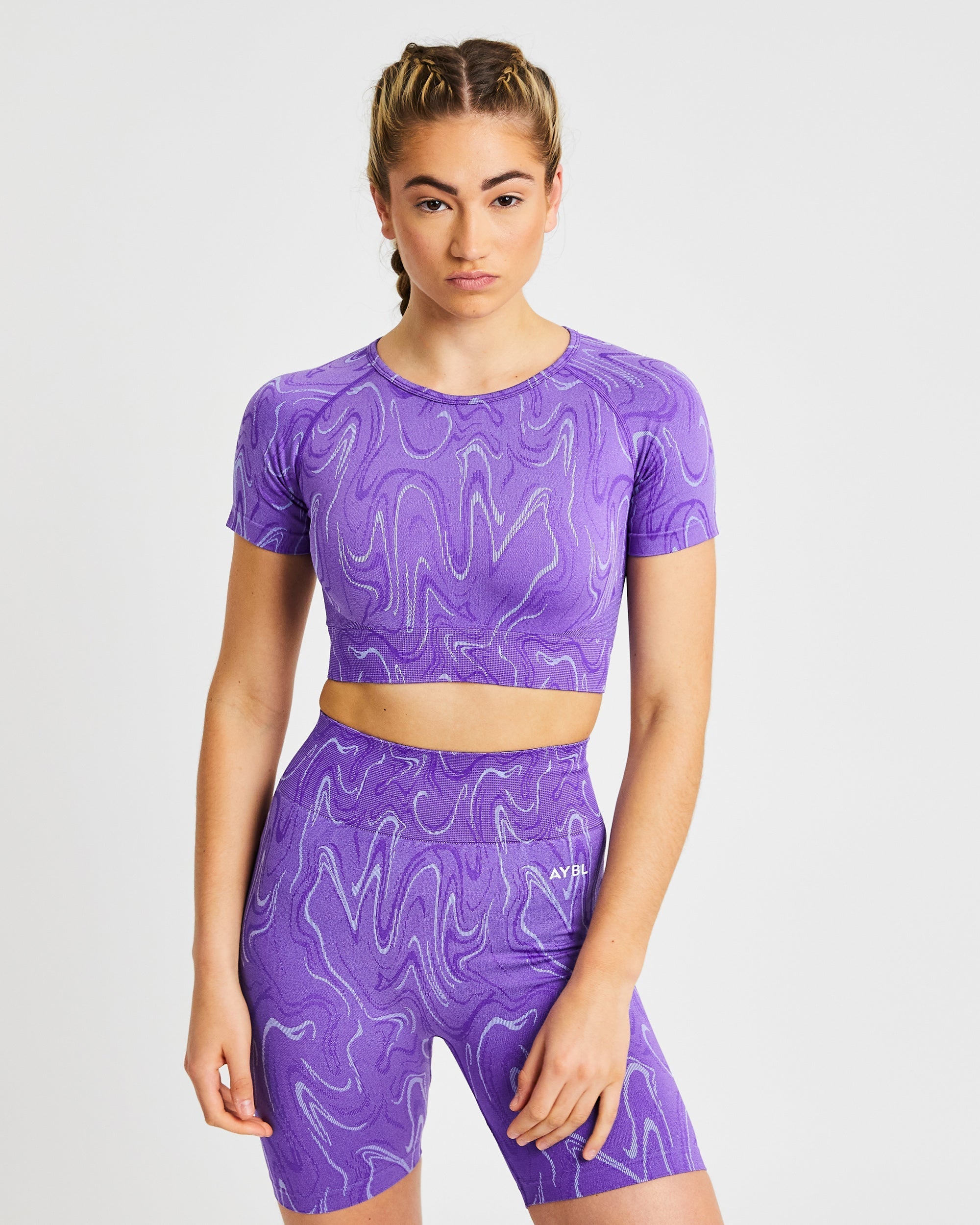 Velocity Seamless Crop Top - Purple